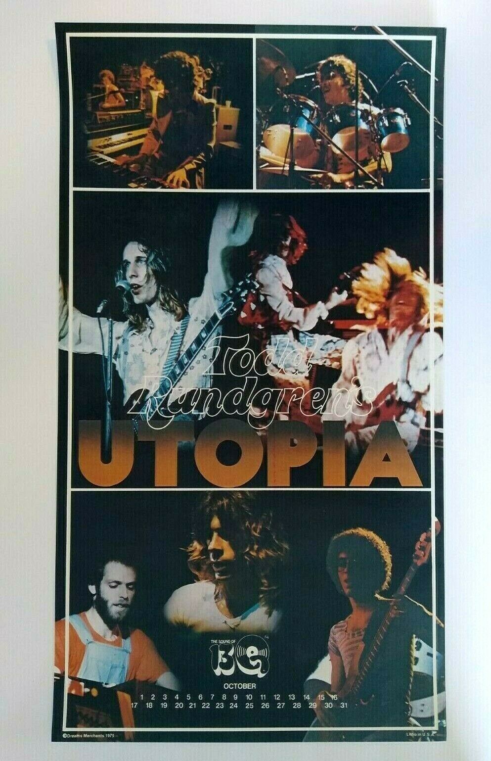 Todd Rundgren Utopia Band Poster Original 1975 Prog Rock Music 22