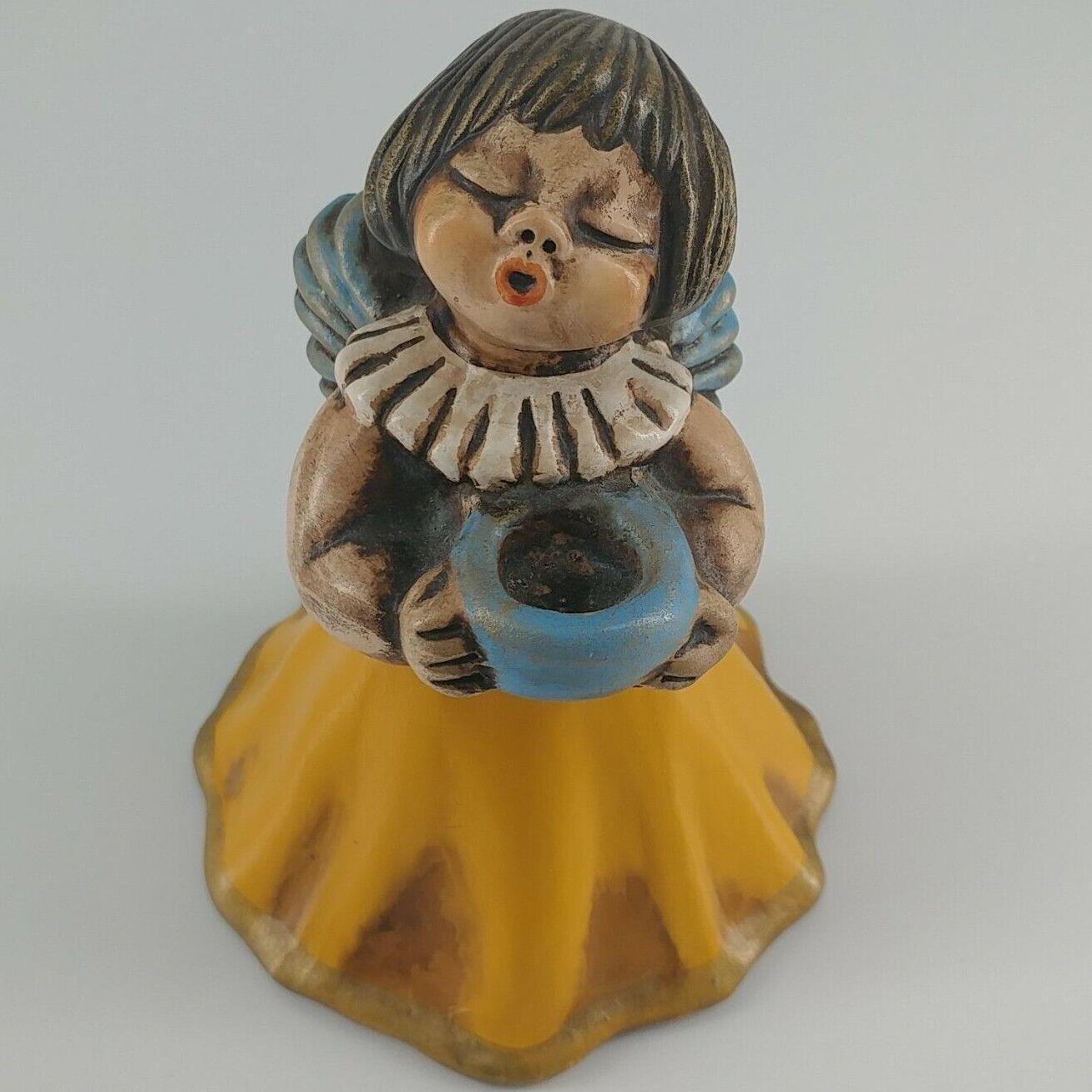 Caroler Angel Girl Candle holder bright colorful composite