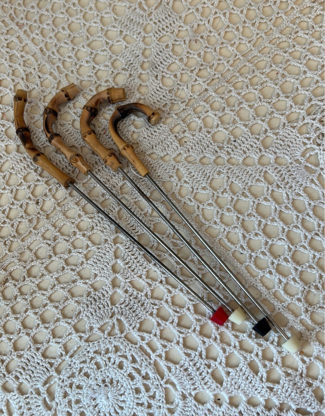 Bamboo "Cane" Swizzle Sticks (4) Vintage Swizzle Sticks Set