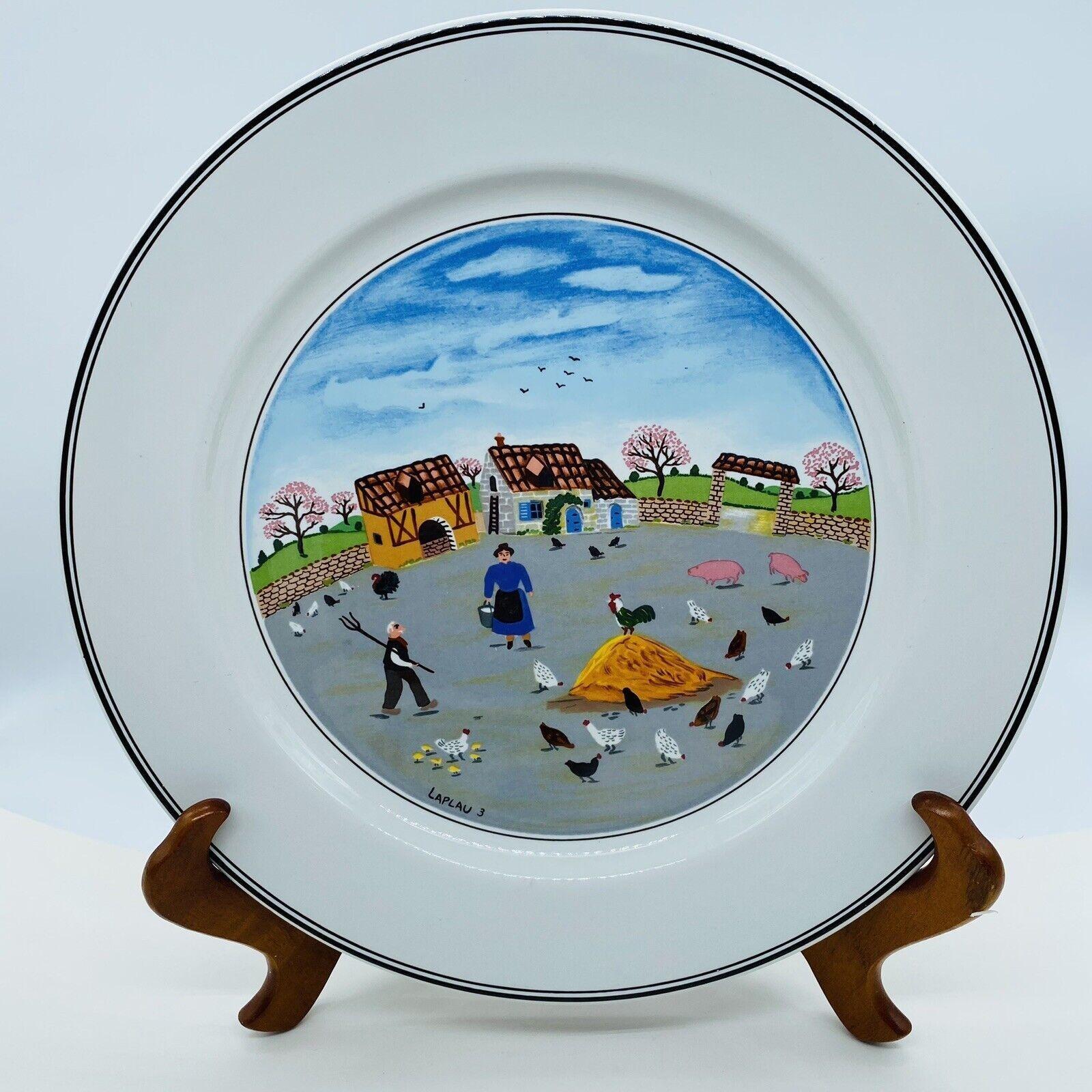 Villeroy and Boch Naif Plates Porcelain Artist Laplau Signed Farm