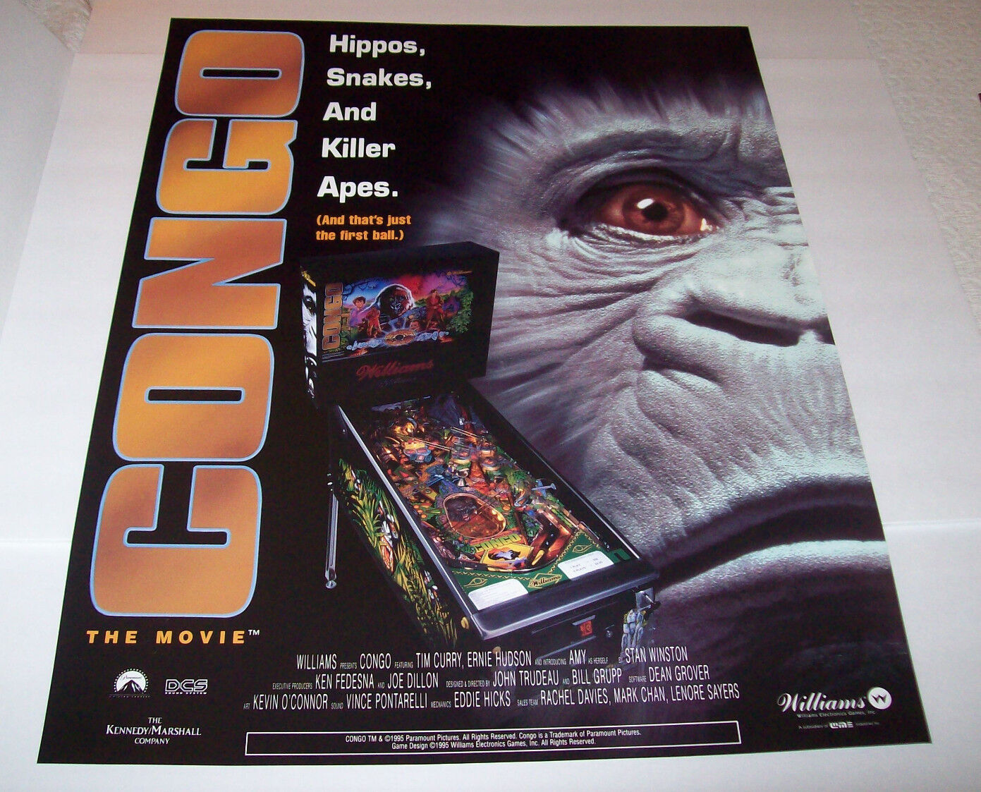 Congo Pinball Machine Game Big POSTER Ape Gorilla Wall Artwork Original congo-pinball-machine-game-big-poster-ape-gorilla-wall-artwork-original