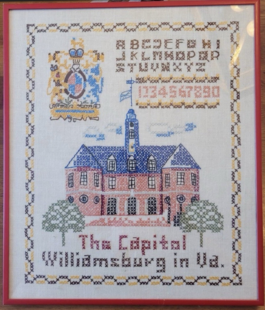 Vintage Cross Stitch of Williamsburg Virginia, Patriotic Cross Stitch