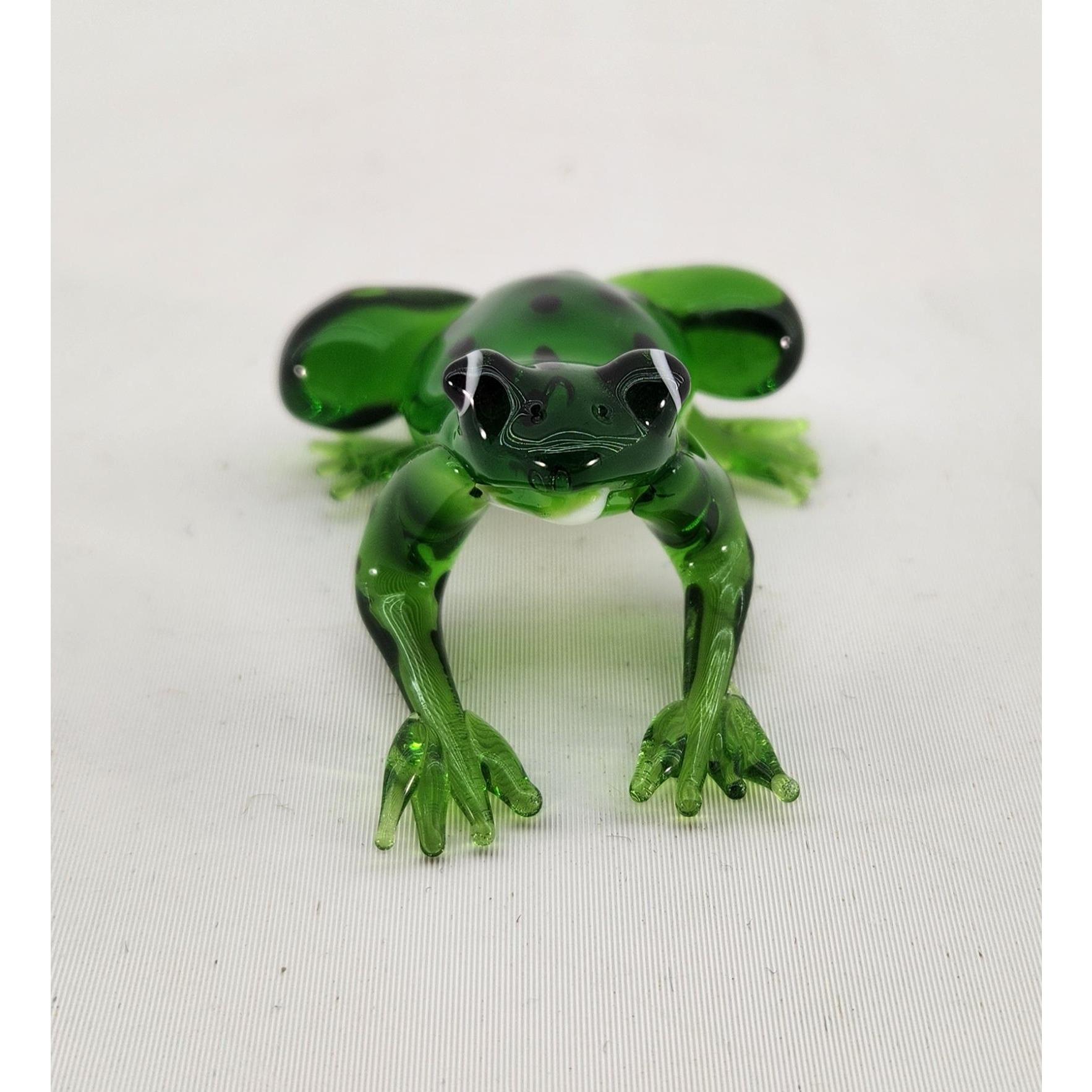 Vintage Blown Glass Frog Figurine