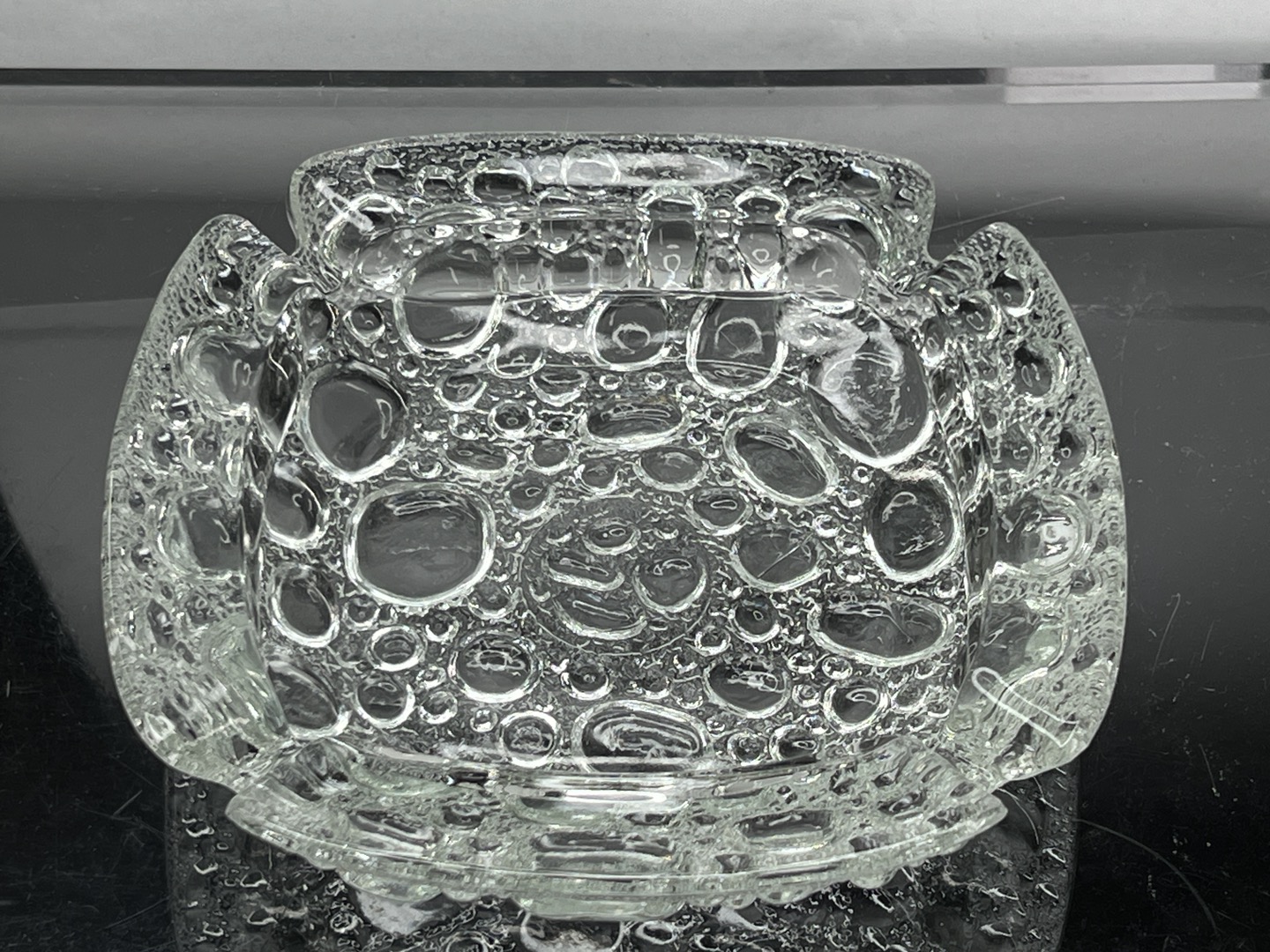 Vintage Libbey Glass Ashtray Clear Pebble