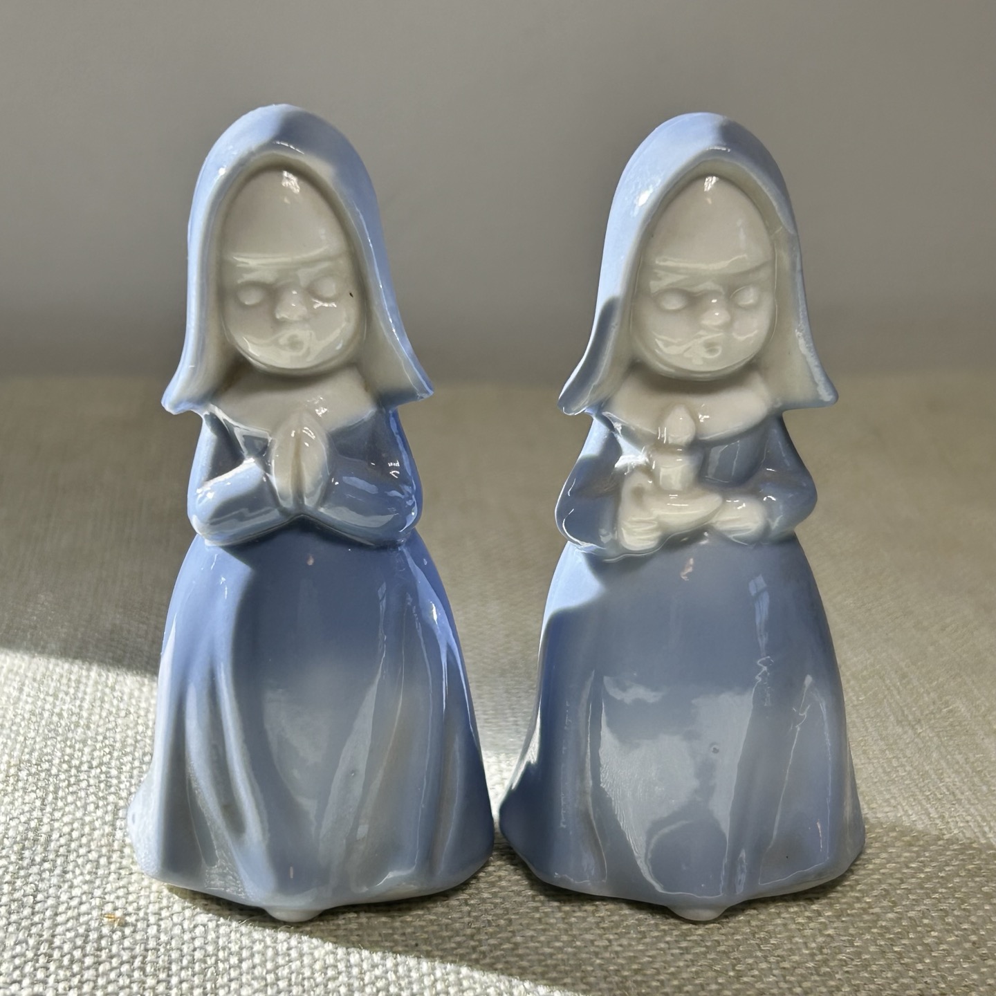 Vintage Ceramaic Nun Figurines Praying Christmas Religious