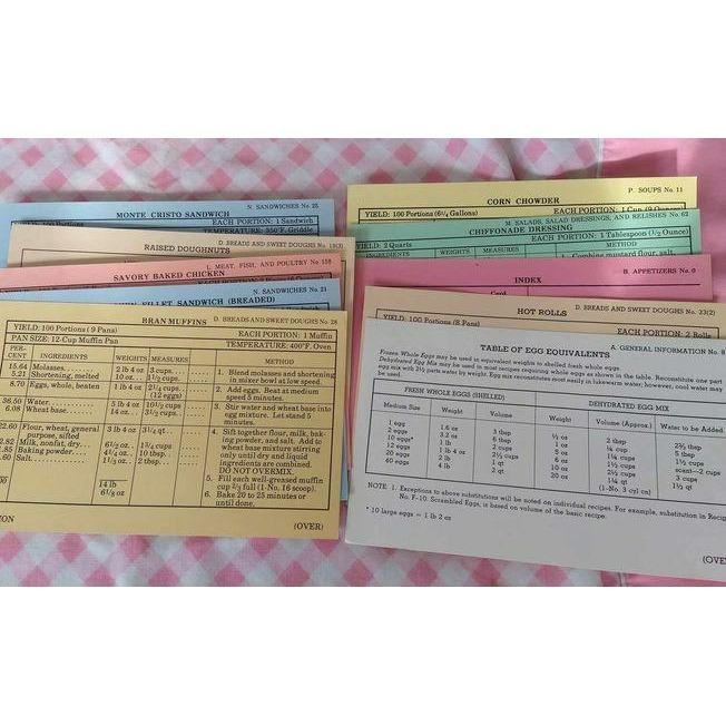 Vintage Military Recipe Card Bundles