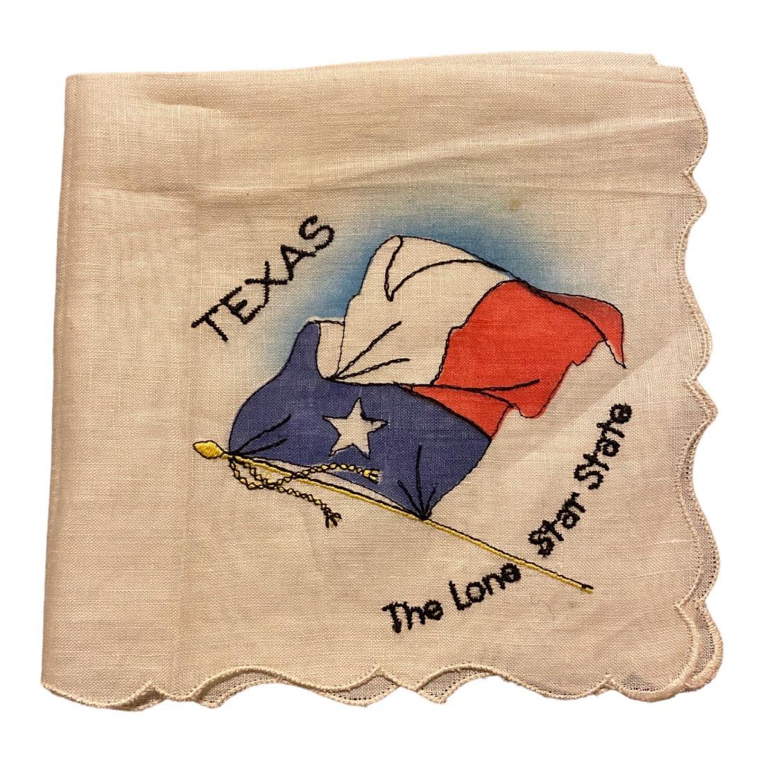 Vintage The Lone Star State TEXAS Handkerchief 10.5" x 11" Flag LAP