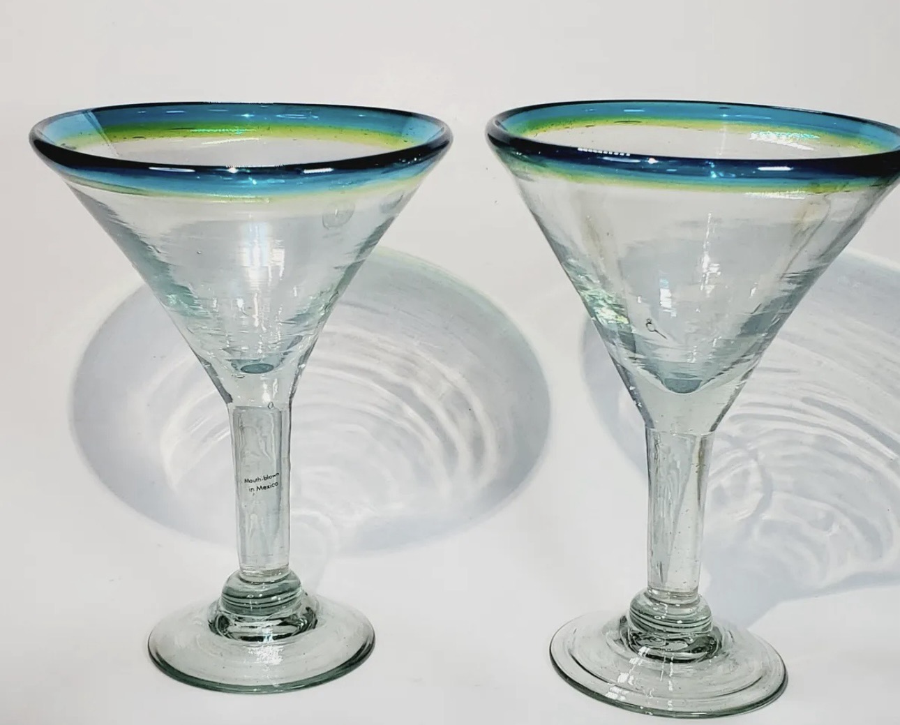 Hand Blown Margarita Glasses Set Of 2 . Beautiful