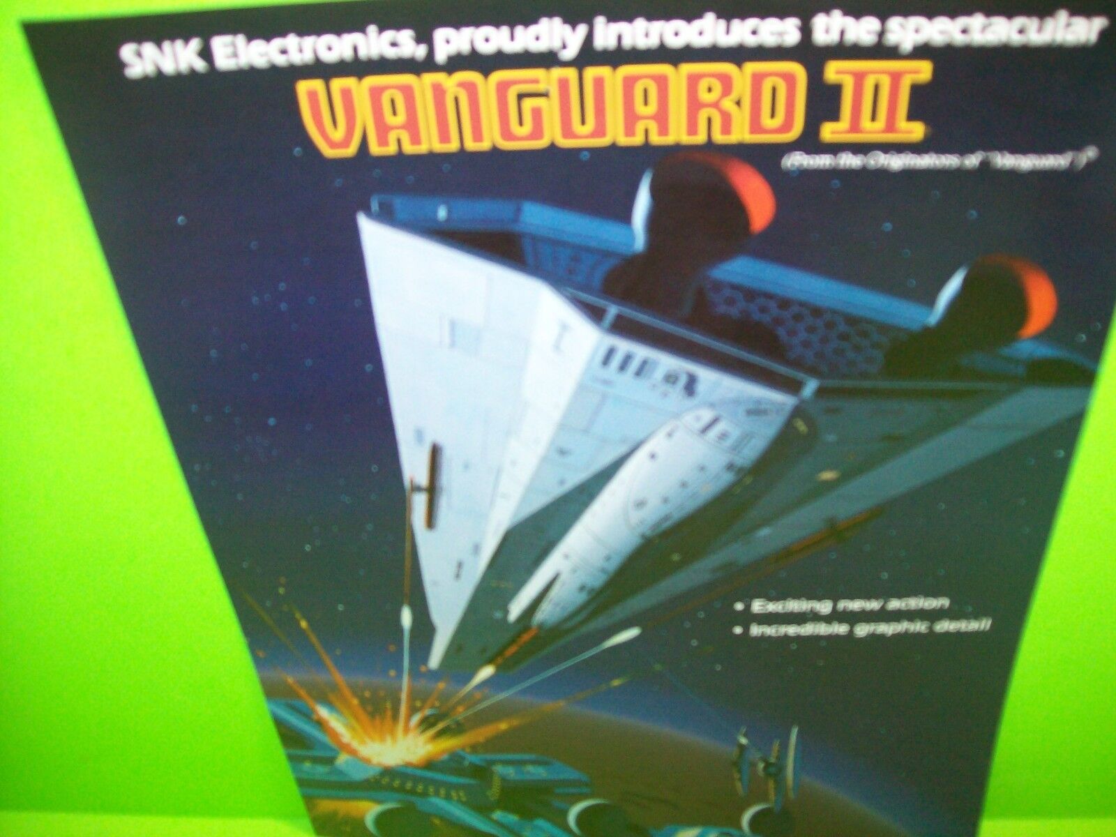 Vanguard II Arcade Flyer SNK 1984 Original NOS Video Game