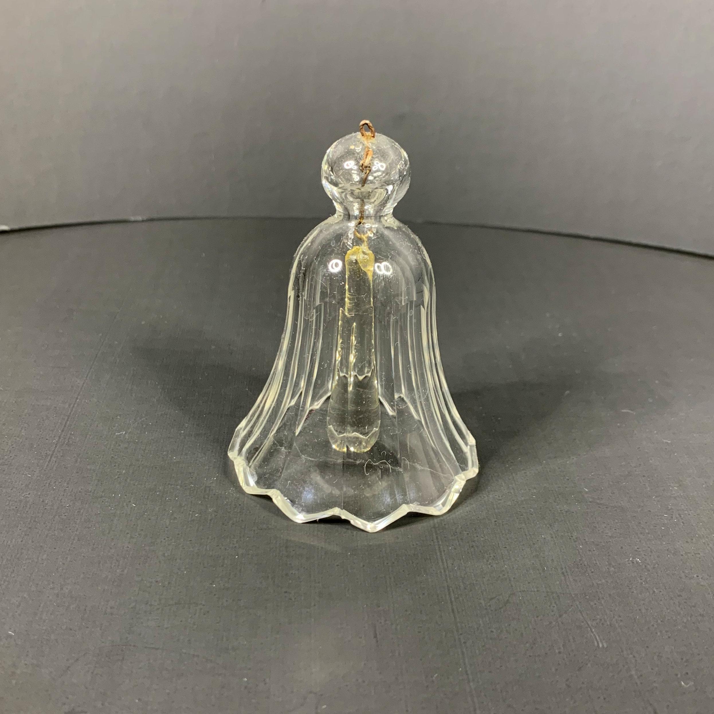Cut Crystal Fluted Table Bell Saw Tooth Edge Glass Drop Ringer Antique ...