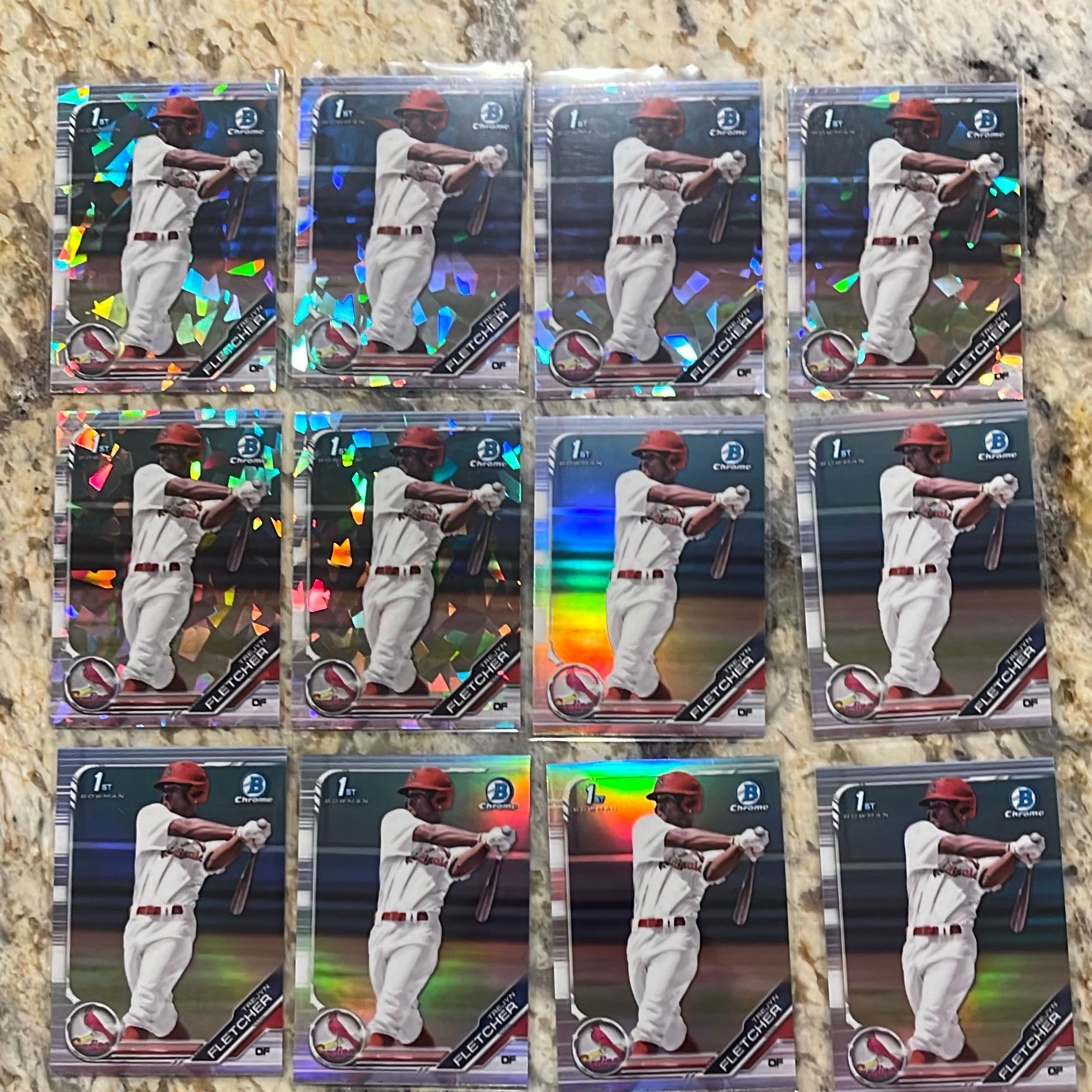 2019 Bowman Draft 12card Trejyn Fletcher 1st Chrome Lot (6 Sapphire