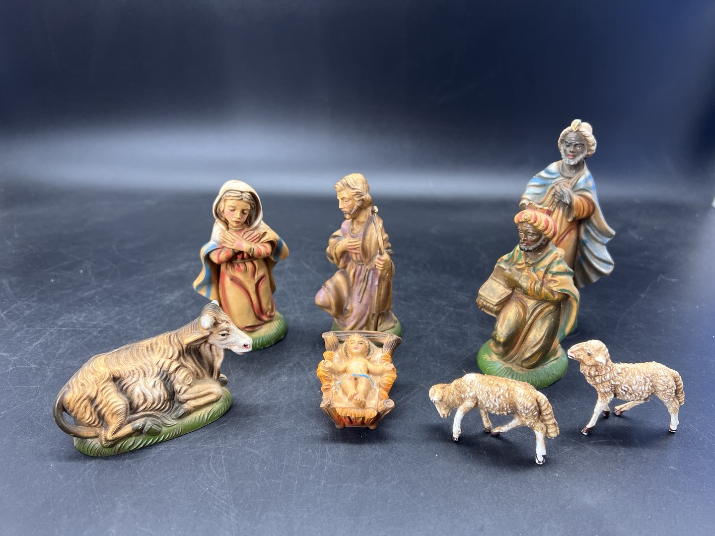 Vintage Italian Nativity Figures 8 Piece Set Italy
