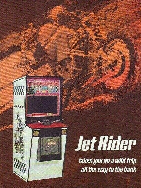 Jet Rider Arcade FLYER Original Motorcycle Theme Game Artwork Sheet ...