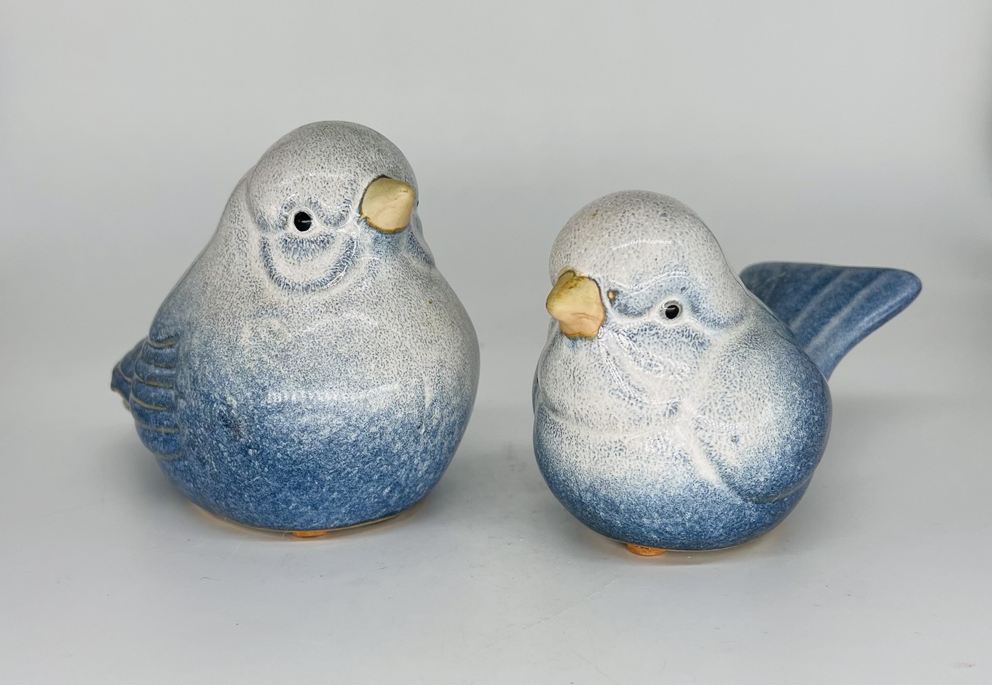 Pair Of Dennis East International 2003 Ceramic Blue Birds