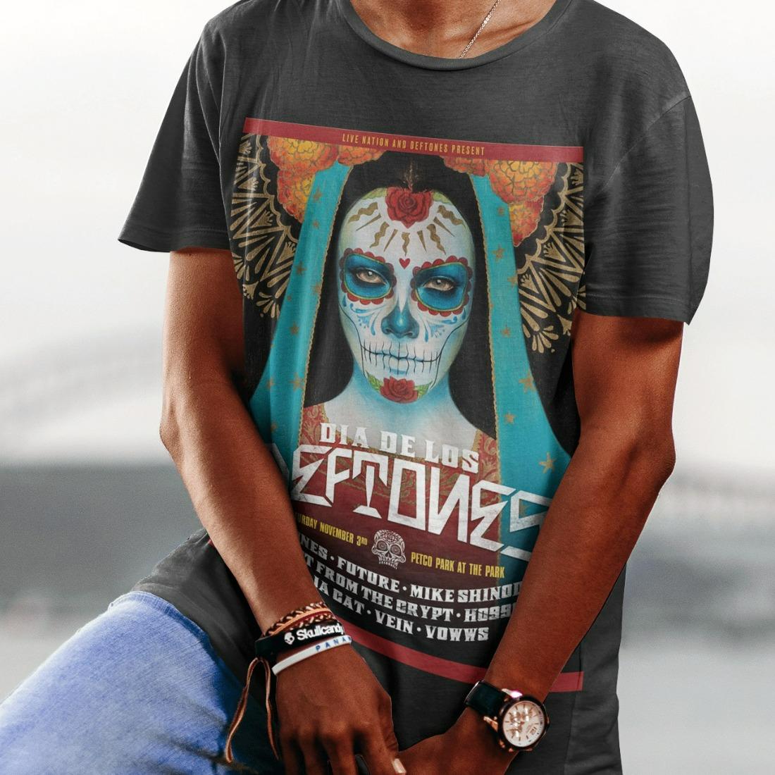 Deftones Dia De Los 2025 Merch In San Diego CA At Petco Park On November 1 2025 Rearview Mirror Girl And Dice T Shirt Deftones Dia De Los 2025 Merch In San Diego CA At Petco Park On November 1 2025 Rearview Mirror Girl And Dice T Shirt