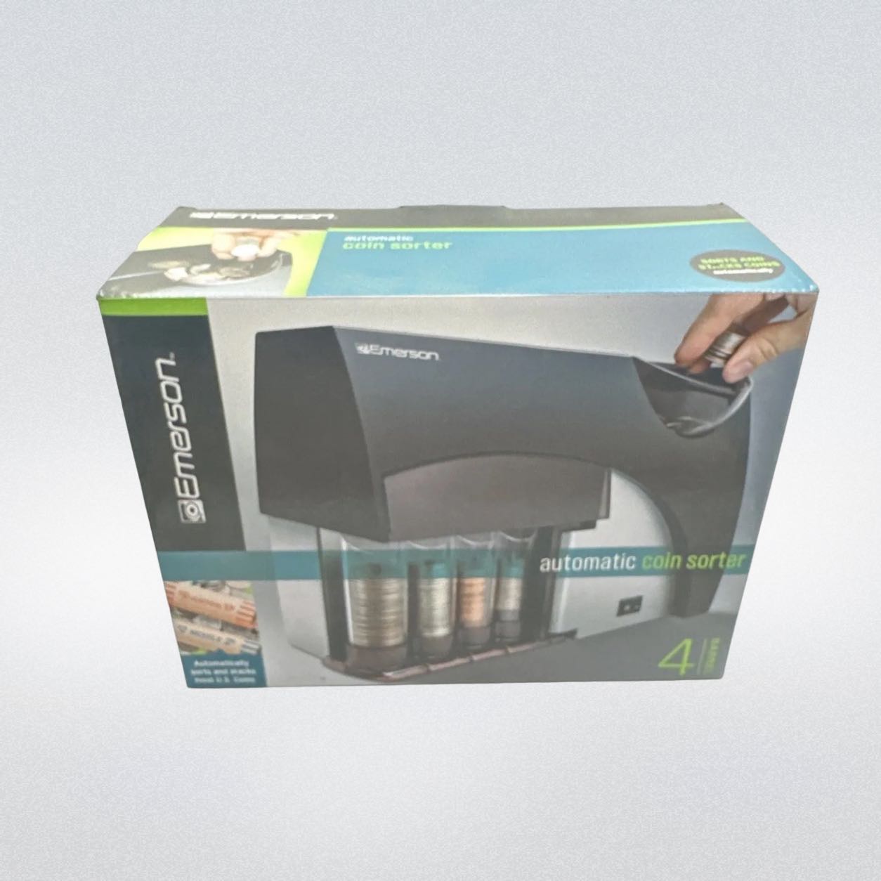 Emerson 4Barrel Automatic Coin Sorter Black New