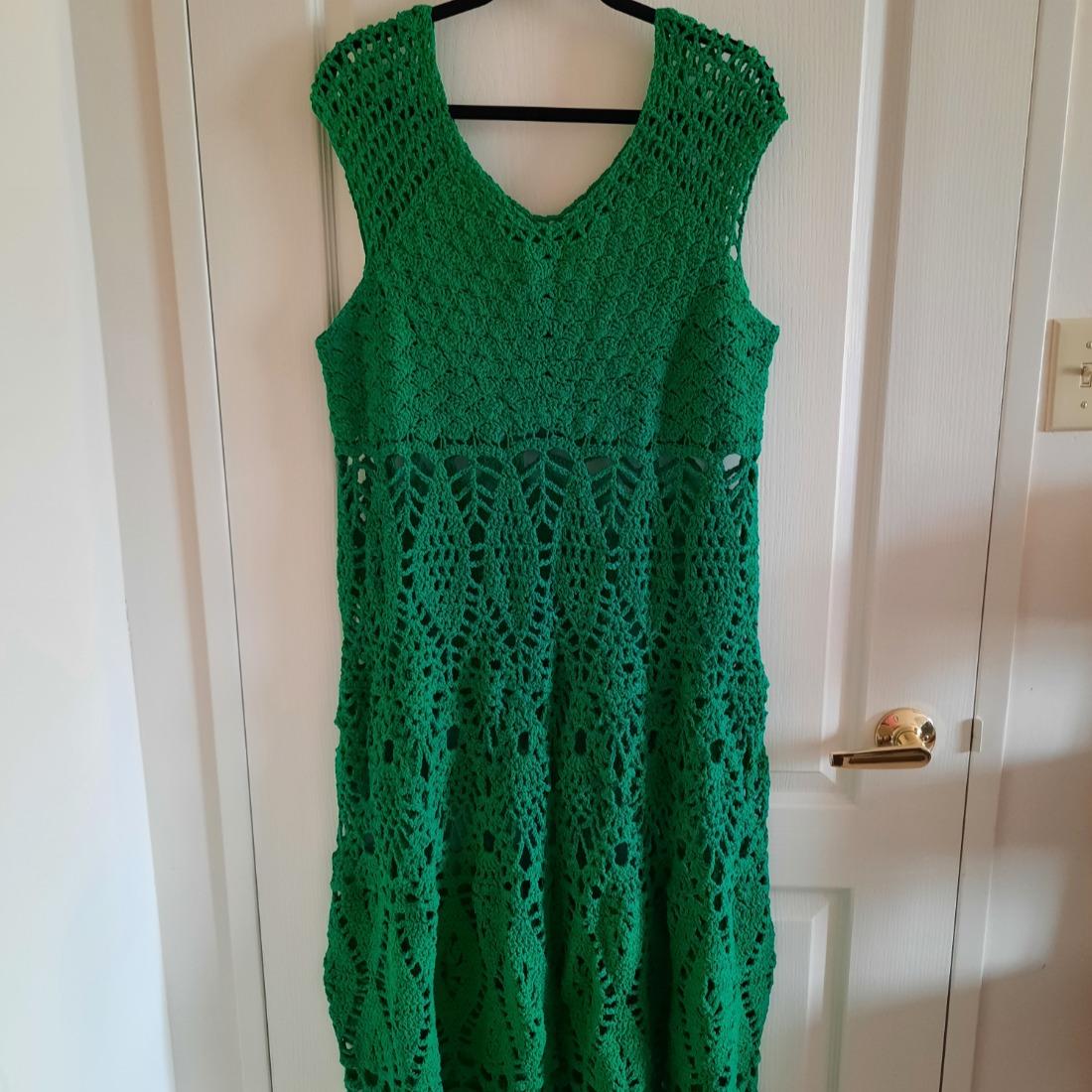 Stunning Handmade Crochet Lace Dress Plus Size