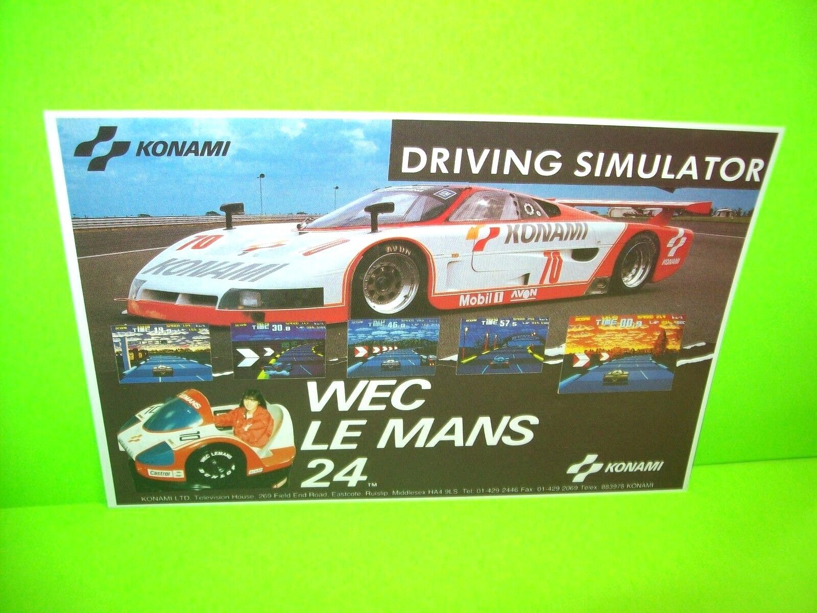 WEC Le Mans 24 Original NOS 1986 Video Arcade Game Flyer European Rare ...