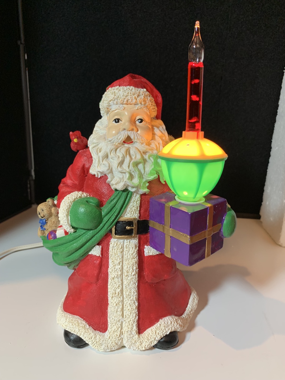 Bronner’s Christmas WONDERland Santa’s Bubble Light Figurine In Box
