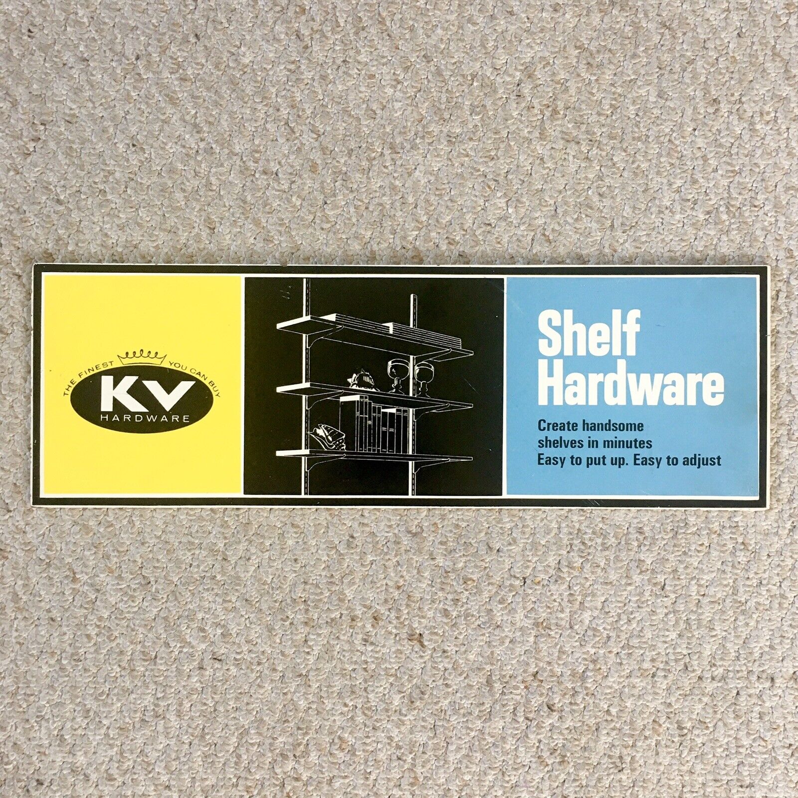 Original KV HARDWARE Store Display Sign KNAPE & VOGT MFG CO. Grand