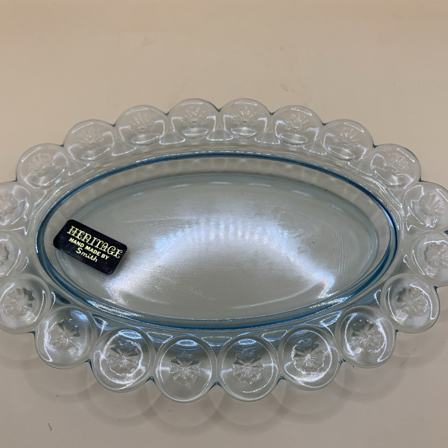 Moon And Stars Blue Butter Dish Bottom ONLY LE Smith