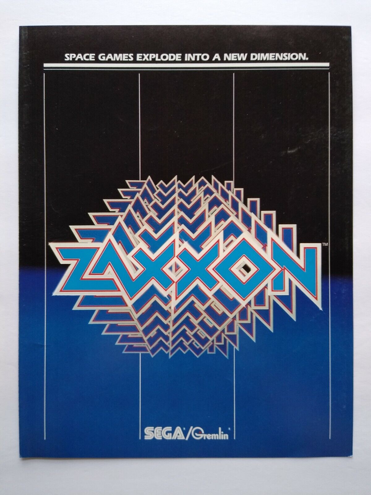 Zaxxon Arcade Flyer Original Foldout Retro Video Game Art Sci-Fi