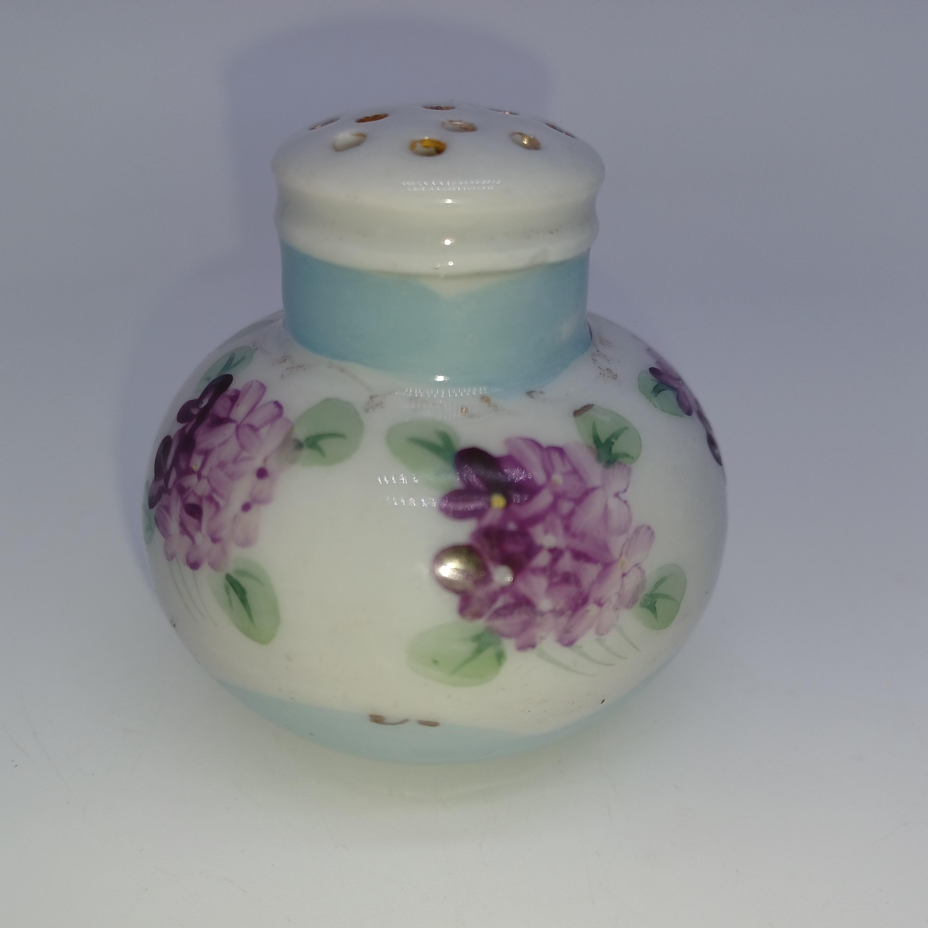 Antique Handpainted Nippon Salt Shaker Antique Floral Nippon Porcelain