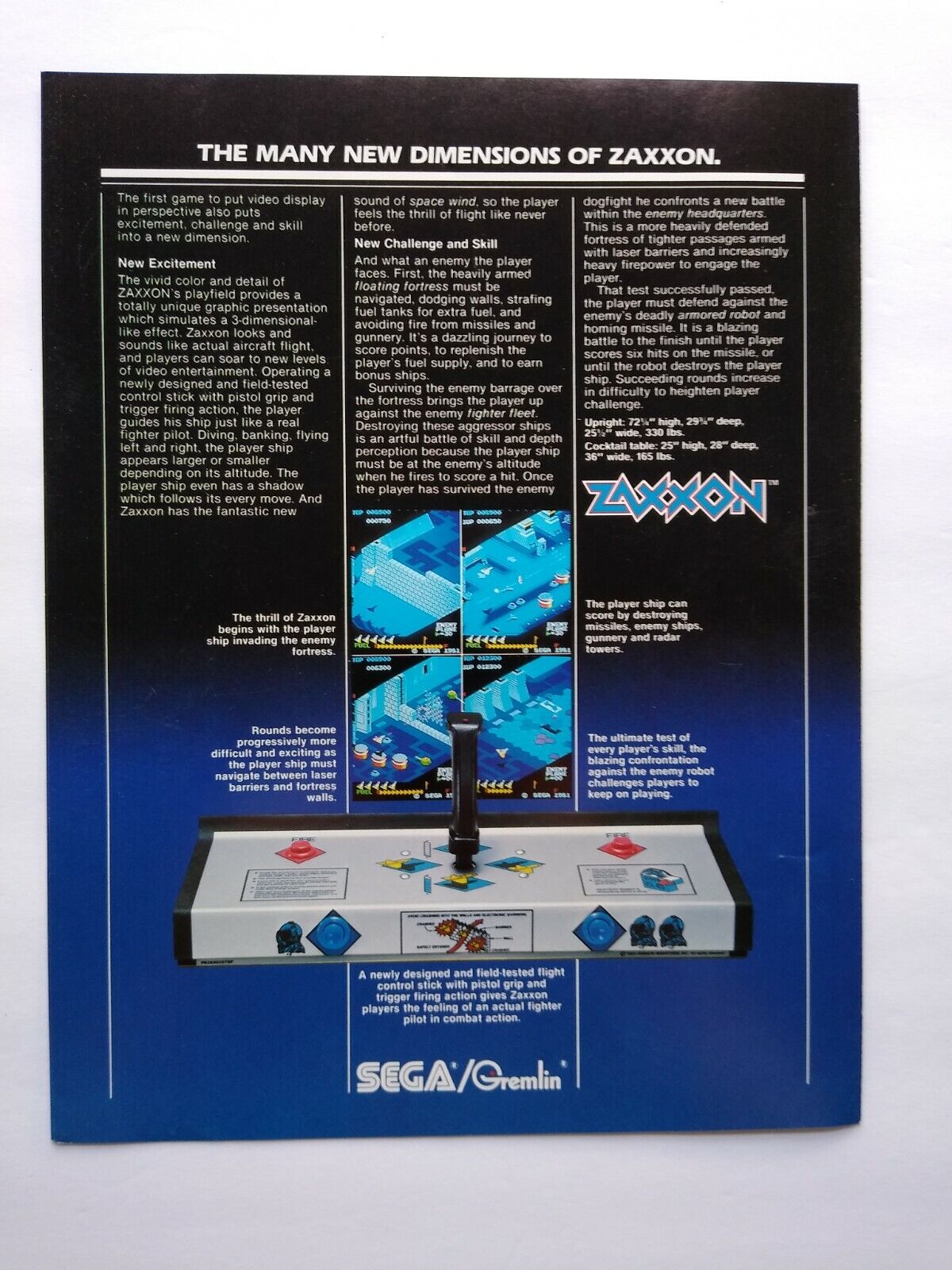 Zaxxon Arcade Flyer Original Foldout Retro Video Game Art Sci-Fi