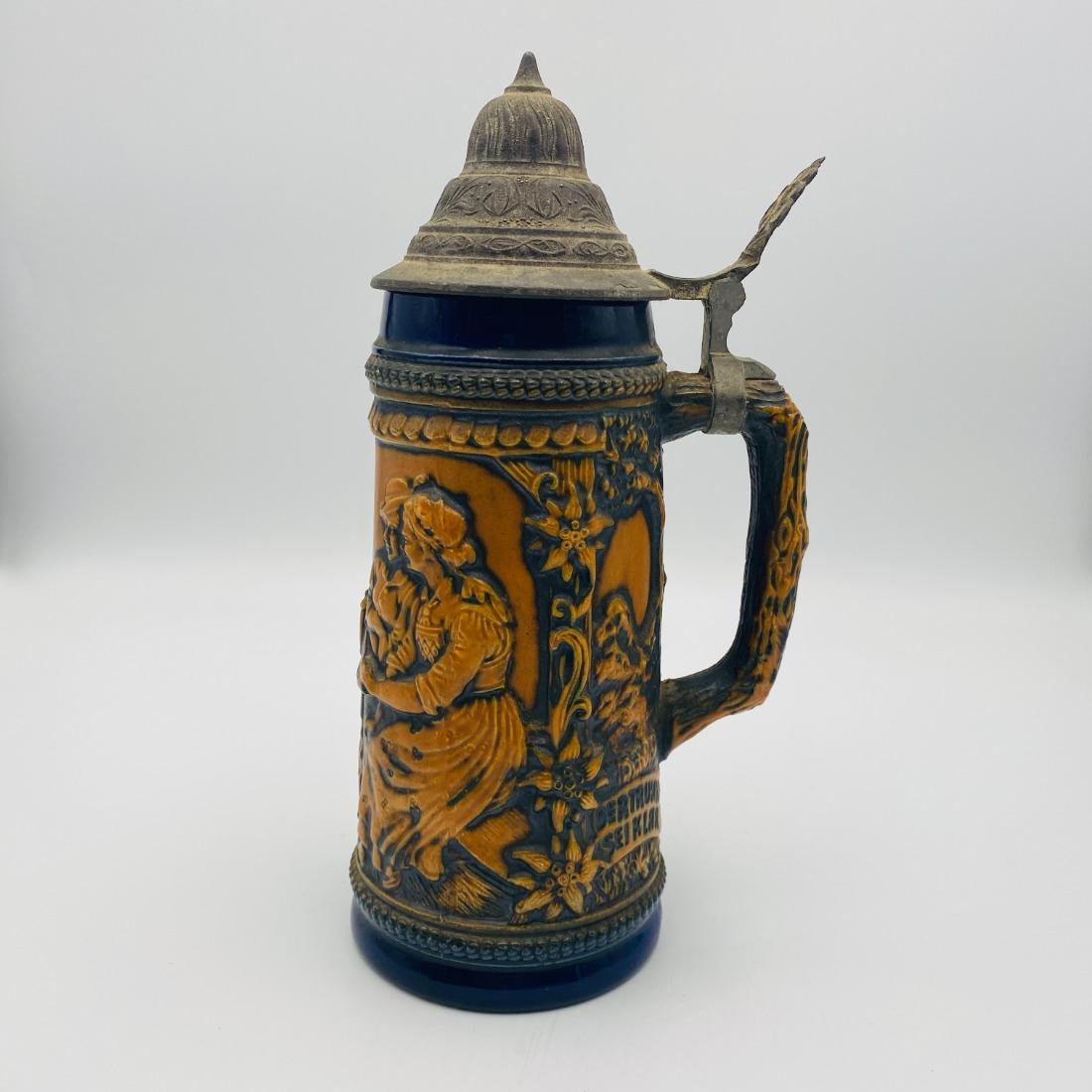 J*1様 stein VINTAGE REPRODUCTION DAMAGE D Vintage Beer Stein Japan Stamped / Vintage Hand Painted