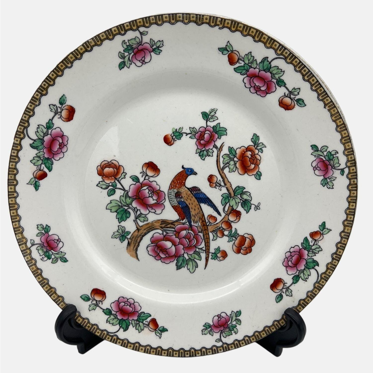Antique F Winkle Pheasant Dinner Plate 10" Whieldon Ware England ca