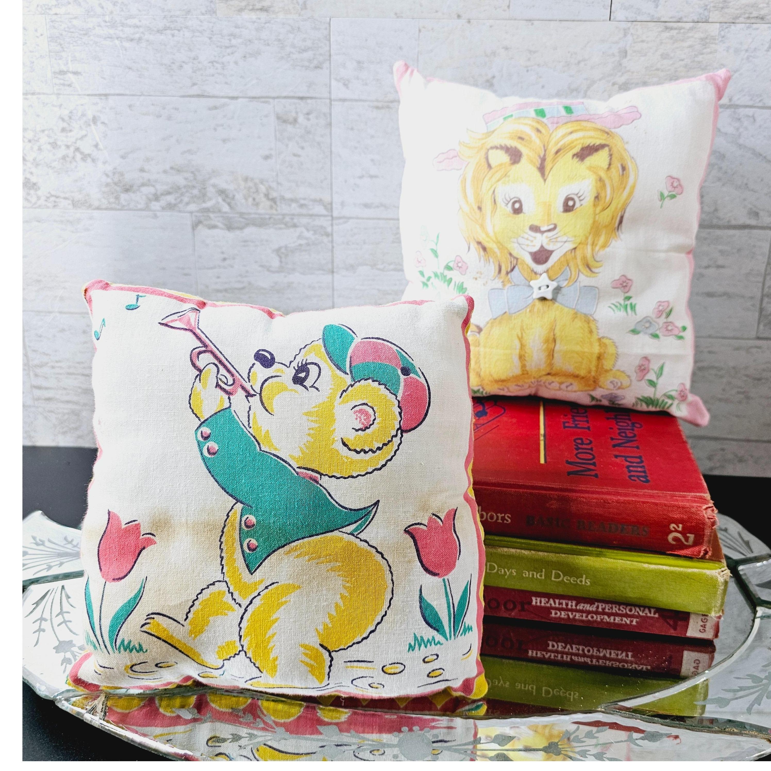 Kitsch Baby Vintage Kitsch Anthropomorphic Animals Nursery Baby/Doll Pillows Set