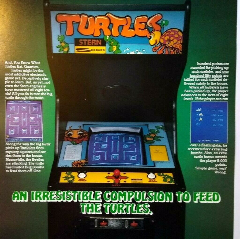 Turtles Arcade Flyer Original Video Game Art Promo Artwork Retro ...