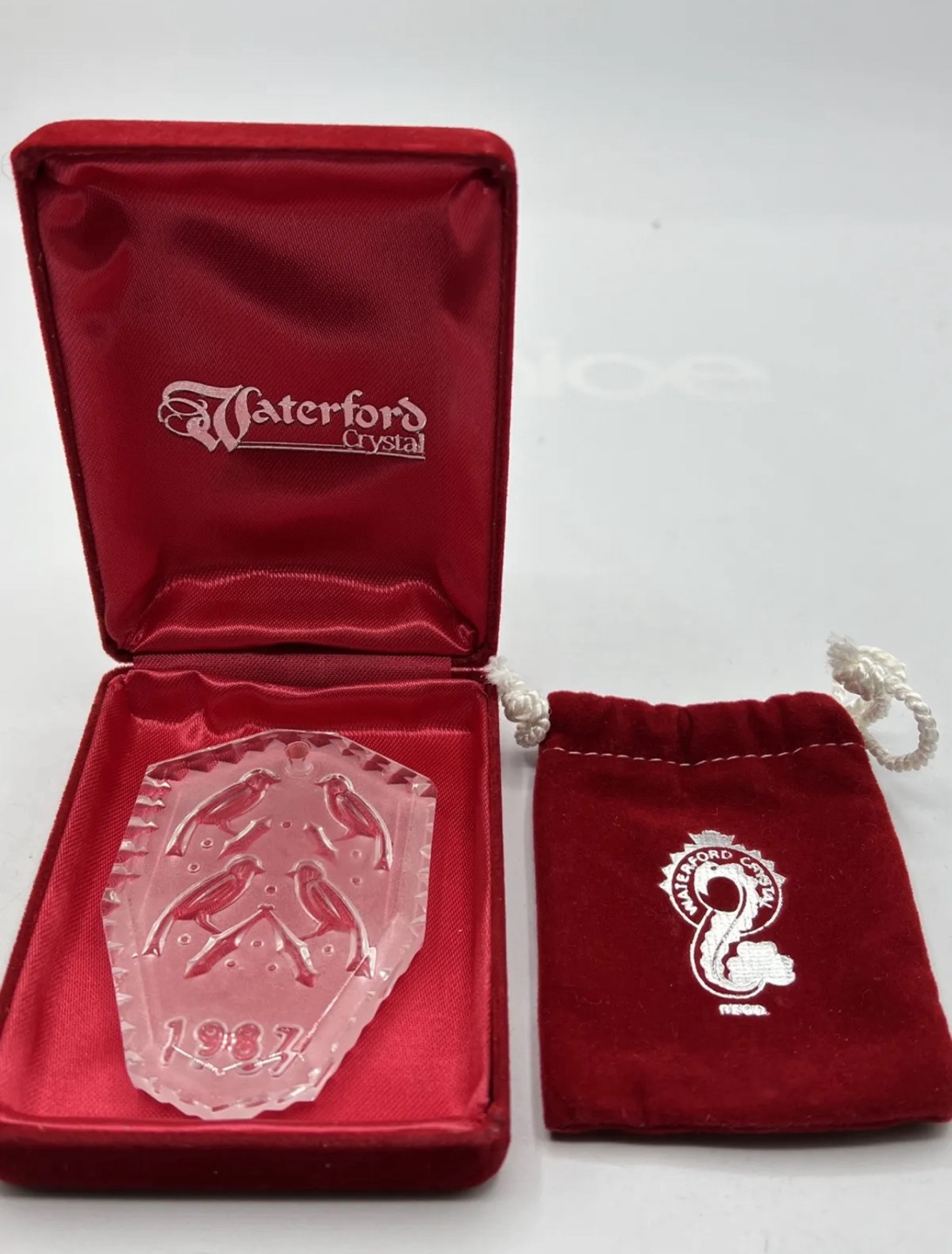 1987 Waterford Crystal Ornament - 12 Days of Christmas Four Calling Birds