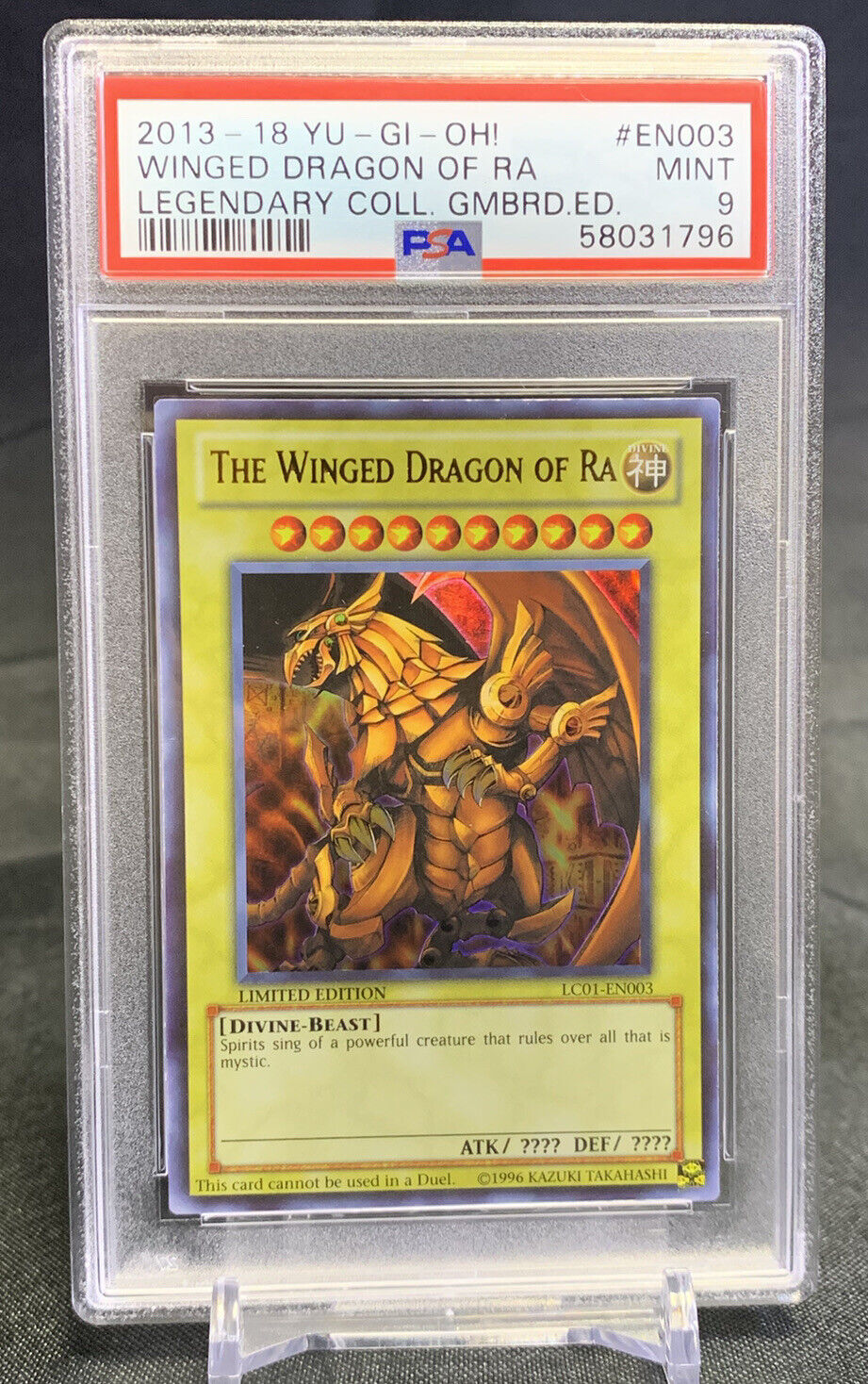 Yu-Gi-Oh! The Winged Dragon of Ra Limited Edition LC01-EN003 PSA 9 Card
