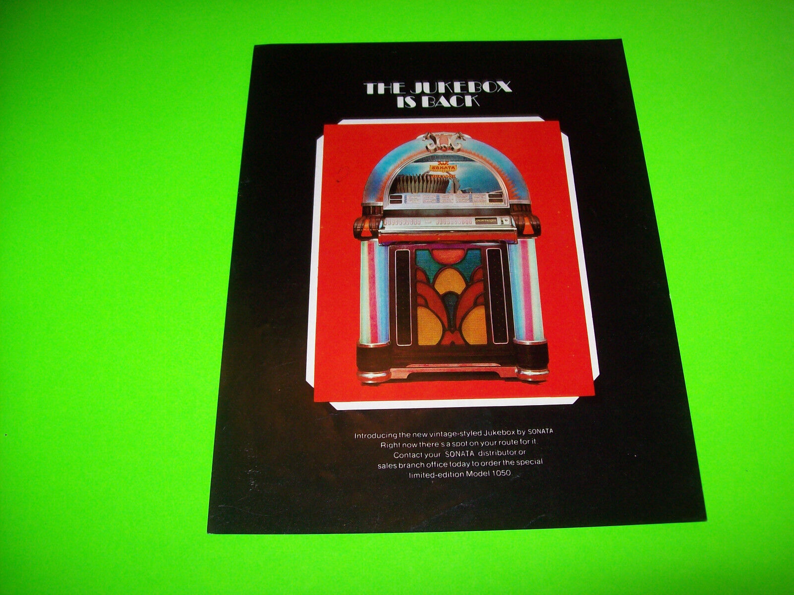 Jukebox Flyer SONATA NOSTALGIA 1050 JUKEBOX SALES FLYER BROCHURE 1978 MADE IN MEXICO ...