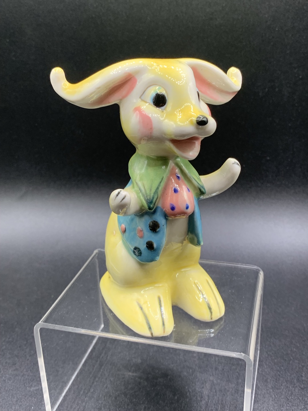 Kitschy Bunny Rabbit Figurine, Easter Attire. Sonsco Japan Anthropomorphic
