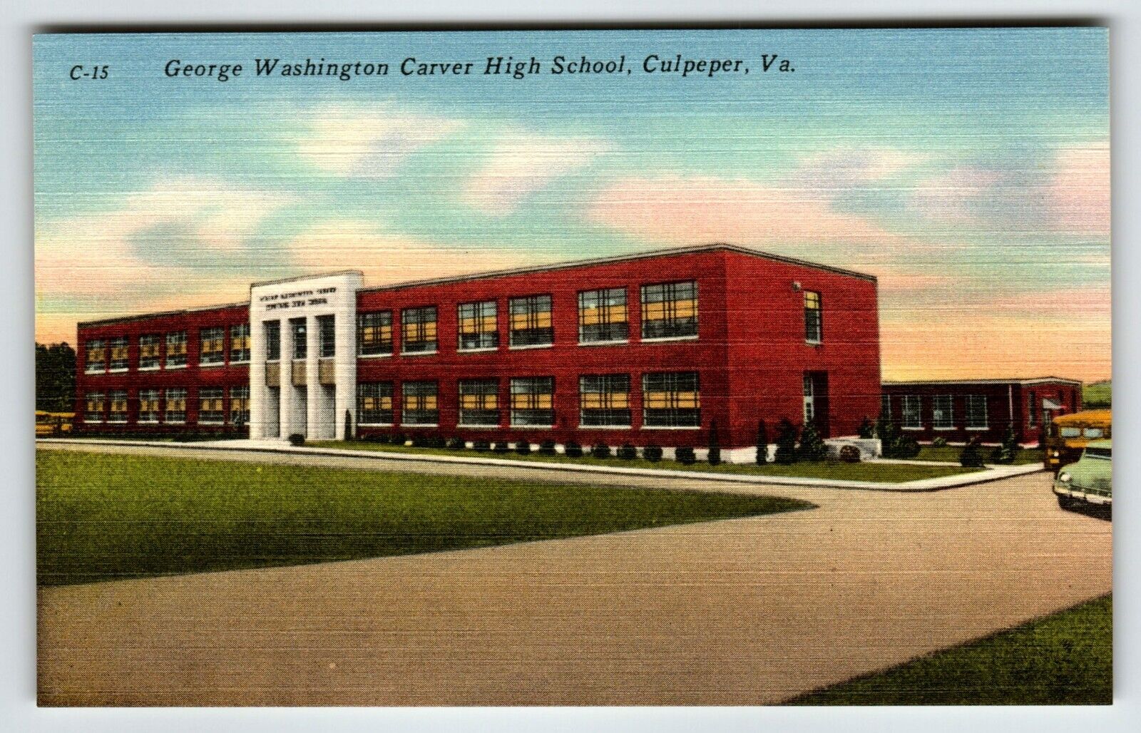 george-washington-carver-high-school-culpeper-virginia-postcard-linen-va