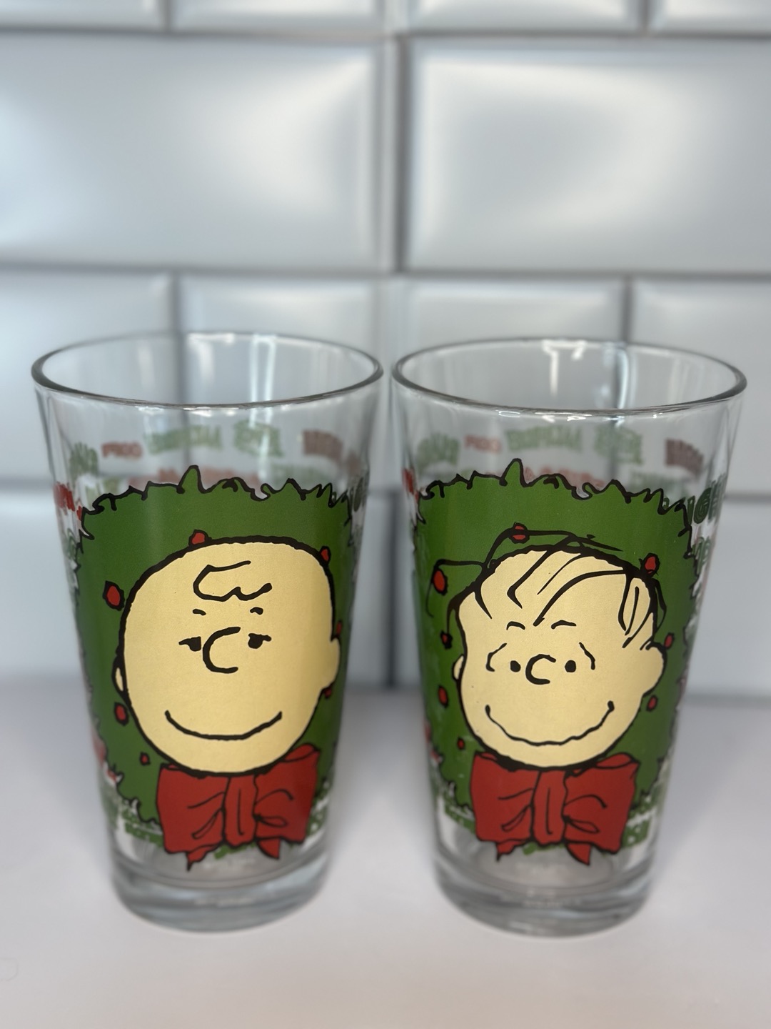 Vtg Peanuts Glasses Charlie Brown & Linus CUTE! Perfect Condition