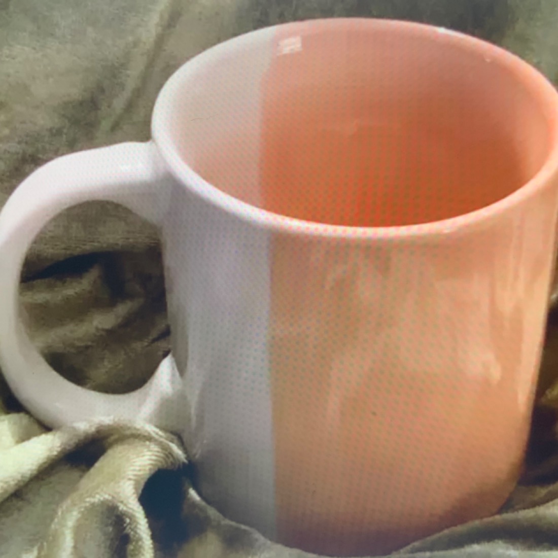 Vintage Jamestown China By Action Ind. Pink White Dipped Coffee Mug