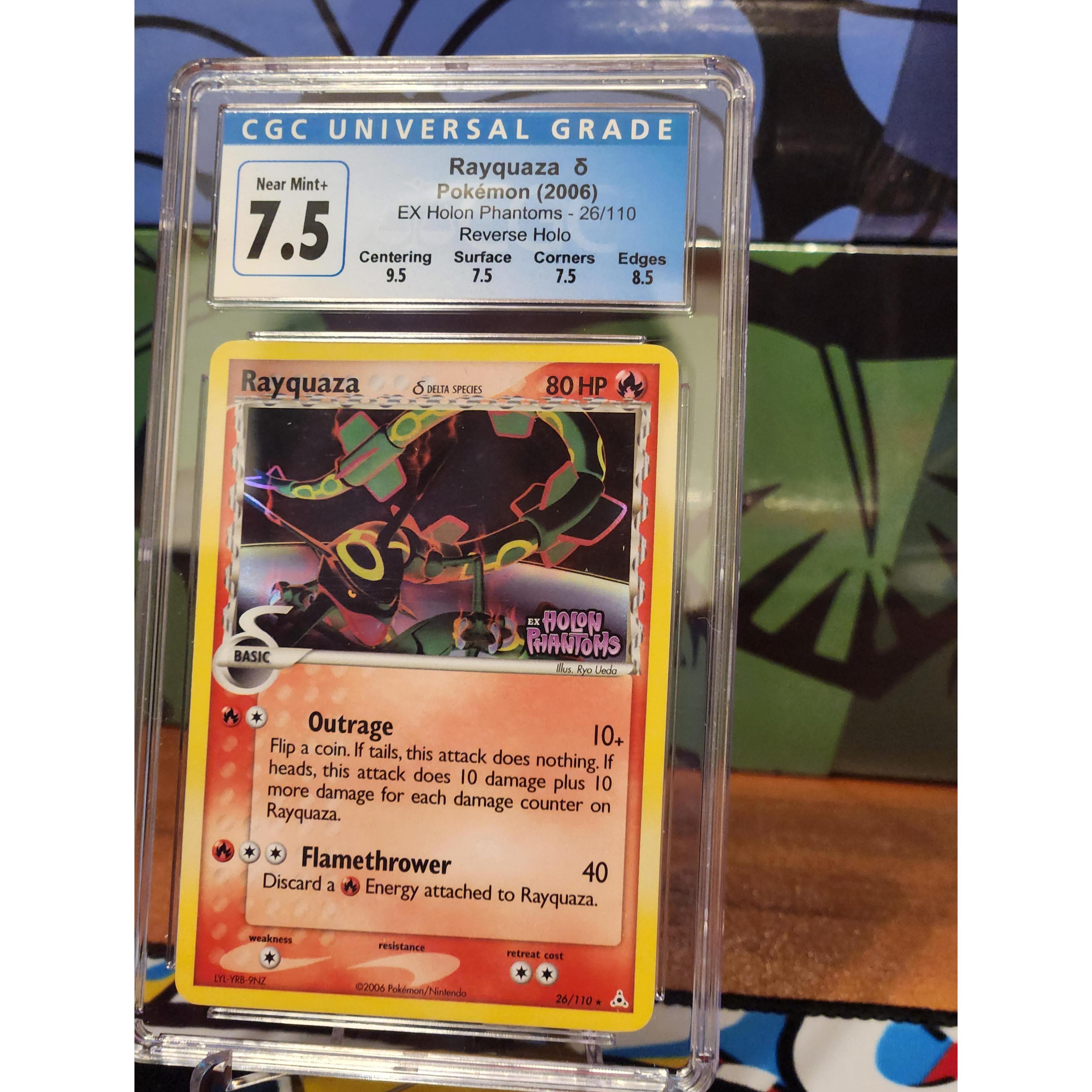 Pokémon Rayquaza ð Reverse Holo CGC 7.5 Graded Card EX Holon Phantoms
