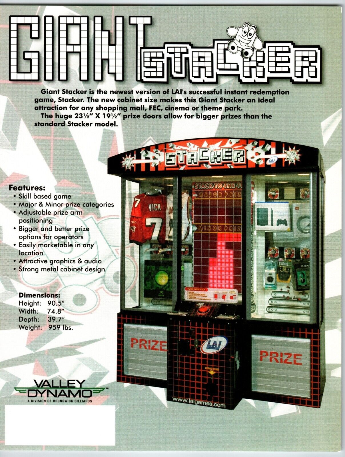Giant Stacker Lighthouse Arcade Redemption Game Flyer Original Paper 8.