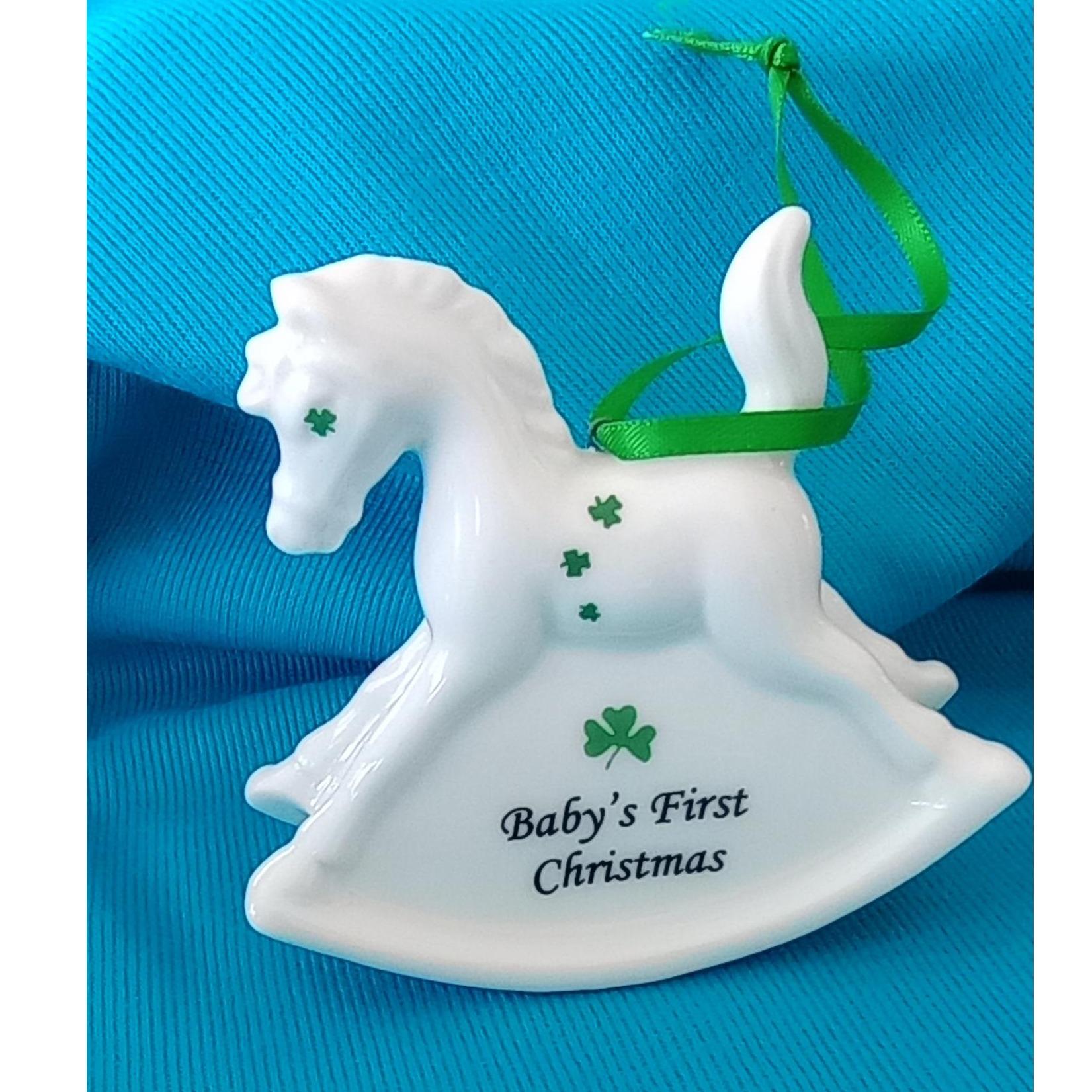March Baby?? Baby's First Christmas Rocking Horse Ornament