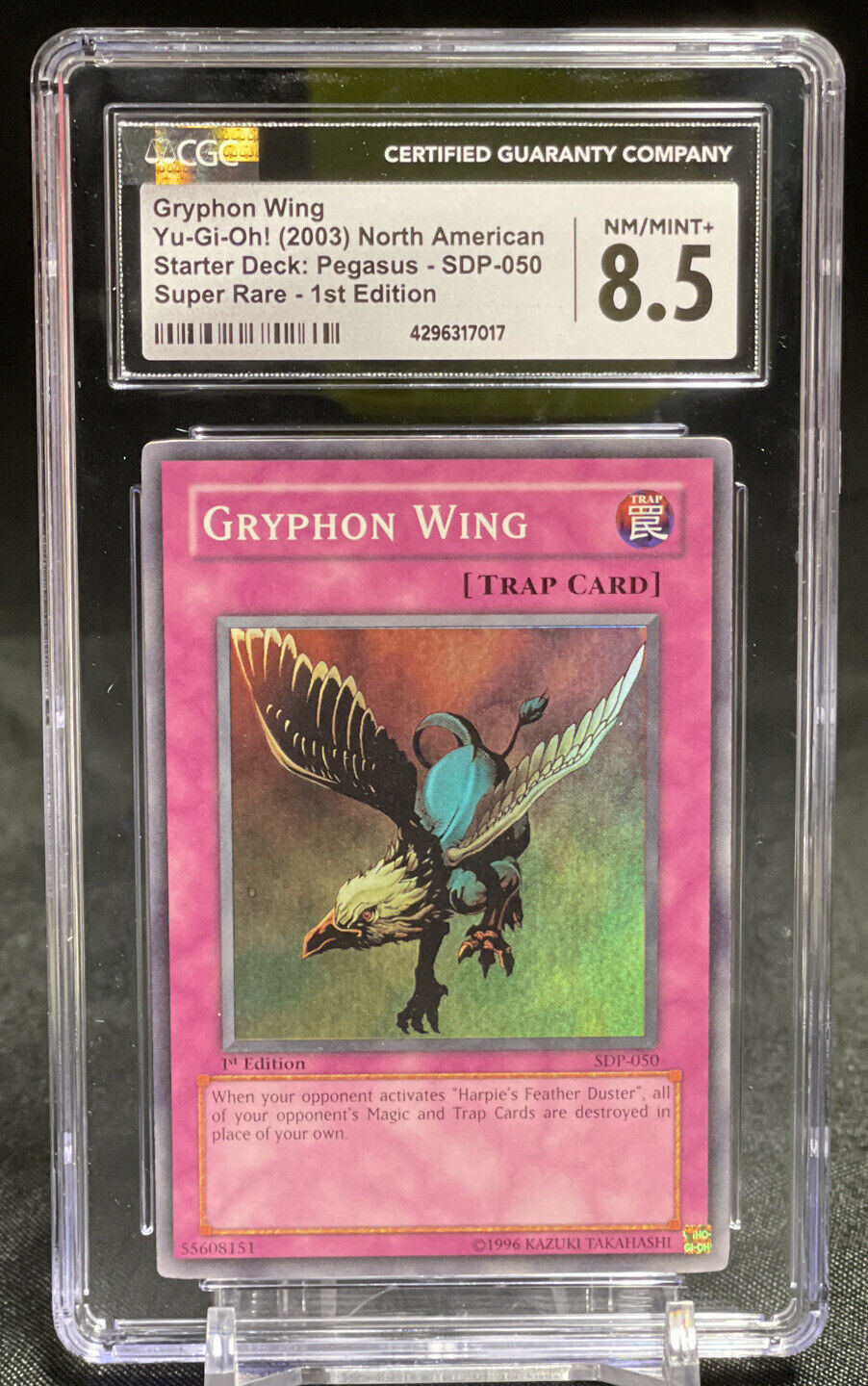 YuGiOh! Starter Deck Pegasus 1st Edition Gryphon Wing SDP050 CGC 8.5
