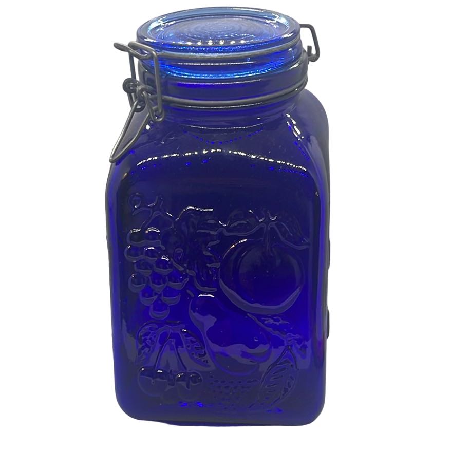 COBALT BLUE FARM PRODUCTS MASON JAR CANISTER SLANTED SPOUT MADE IN ...
