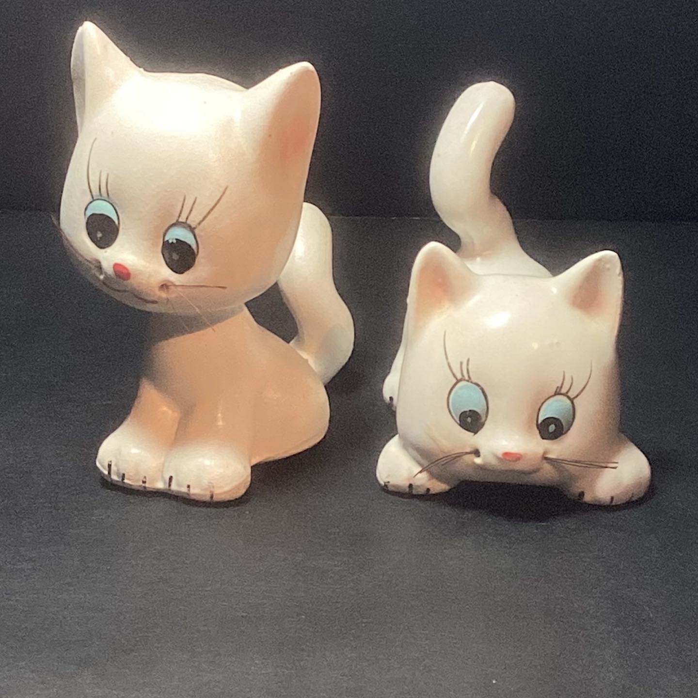 Norcrest Japan White Cat Porcelain Figurine Pair M662