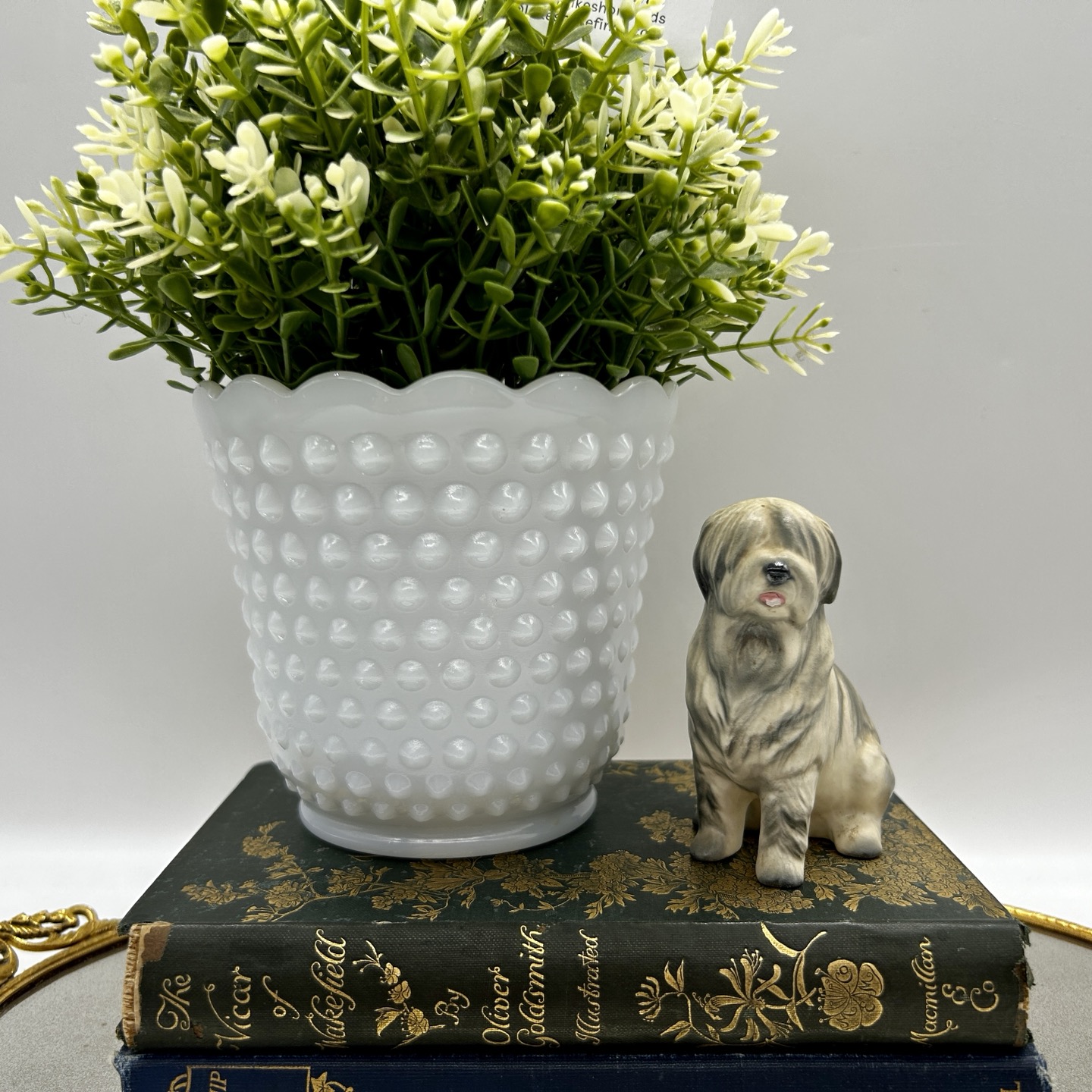 Vintage Hagen Renaker DW Old English Sheepdog Mop Gray