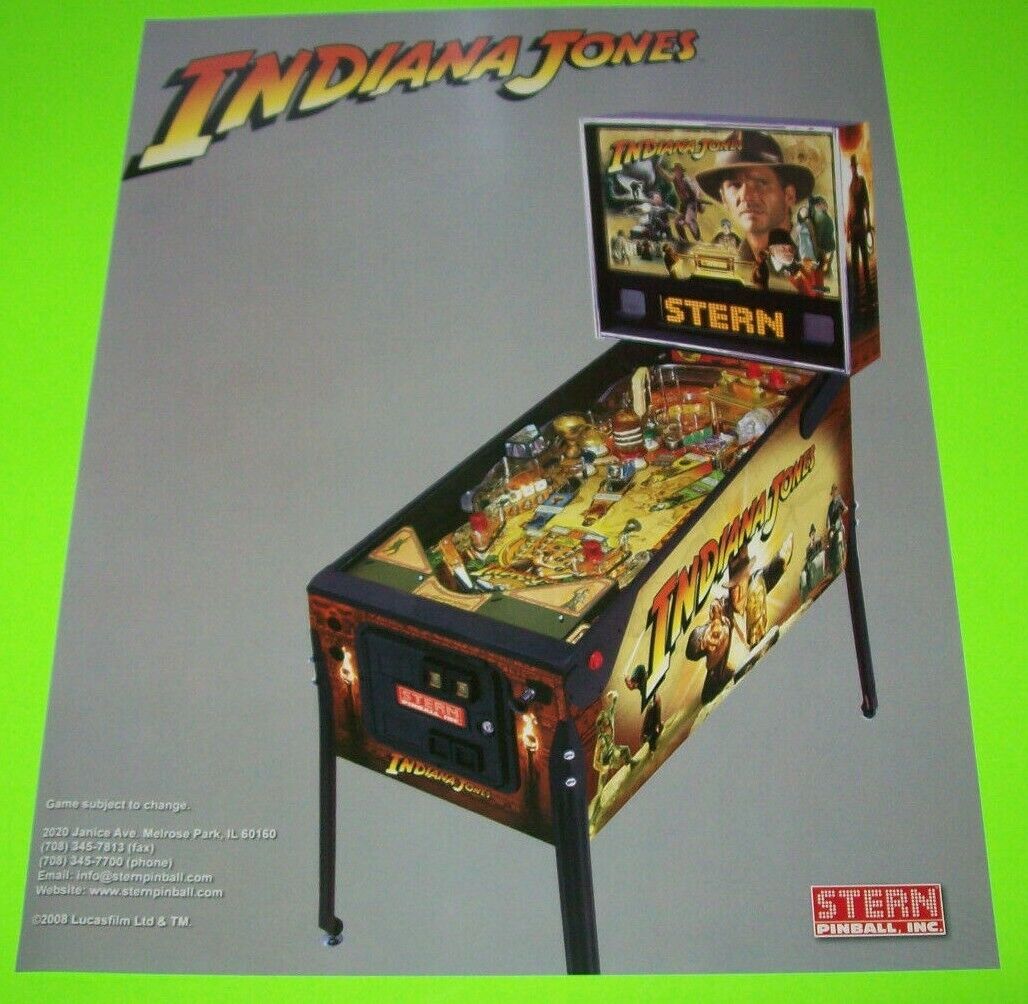 Indiana Jones Pinball FLYER Gray Plain Early Prototype Version Single