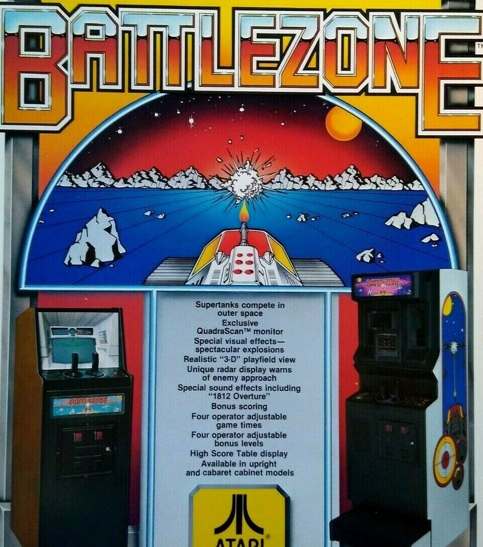 Battle Zone Arcade FLYER 1980 Original Video Game BattleZone Vintage