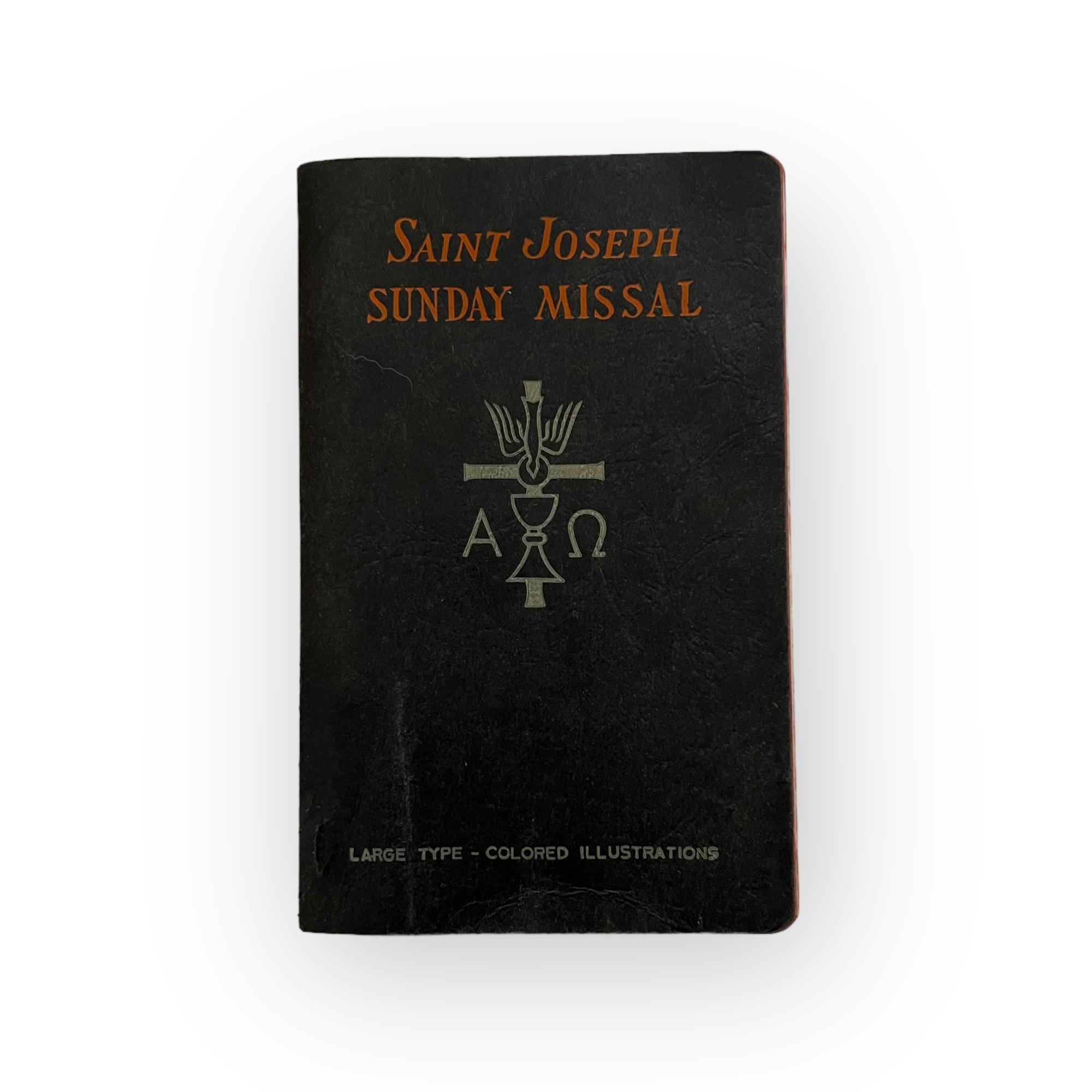 1963 Catholic Missal. St Joseph Sunday Missal. Large Type, Colored