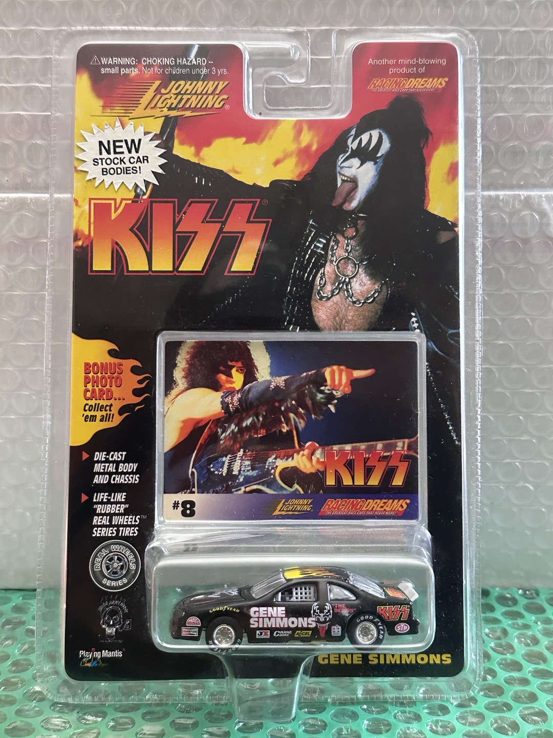 Vintage 1997 Johnny Lightning KISS GENE SIMMONS Racecar Diecast Car
